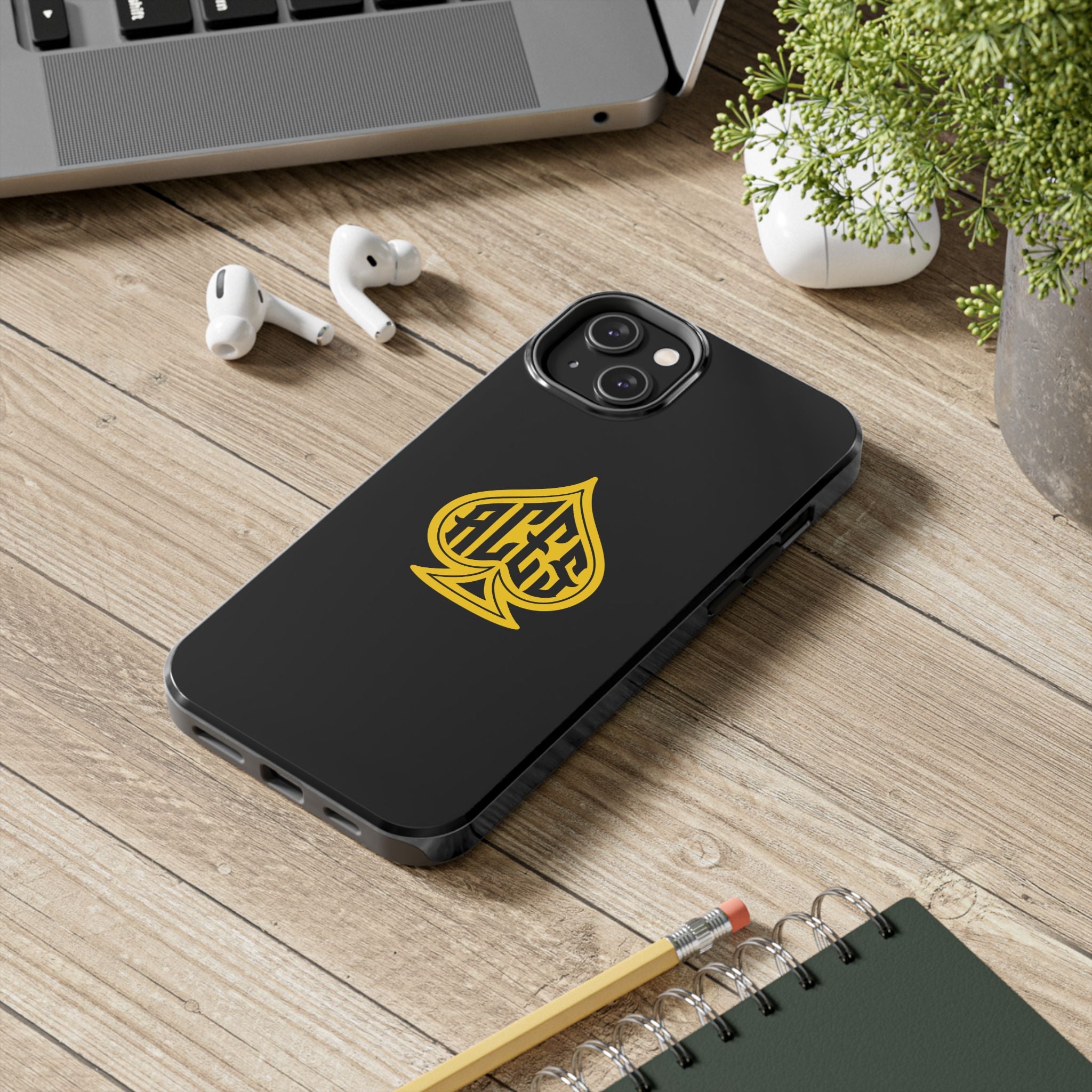 Phone Case — Black & Gold Protective Phone Cover (various sizes)