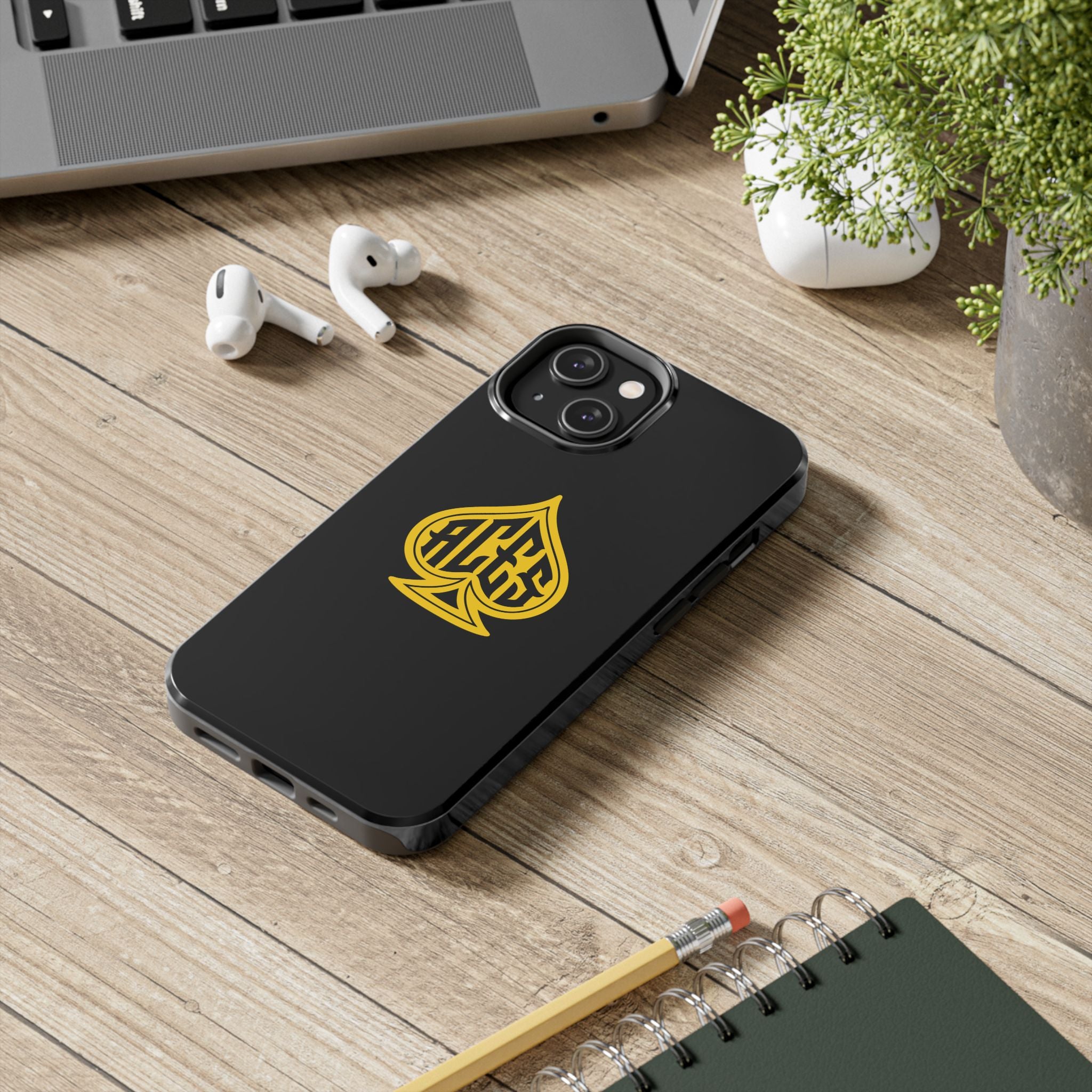 Phone Case — Black & Gold Protective Phone Cover (various sizes)
