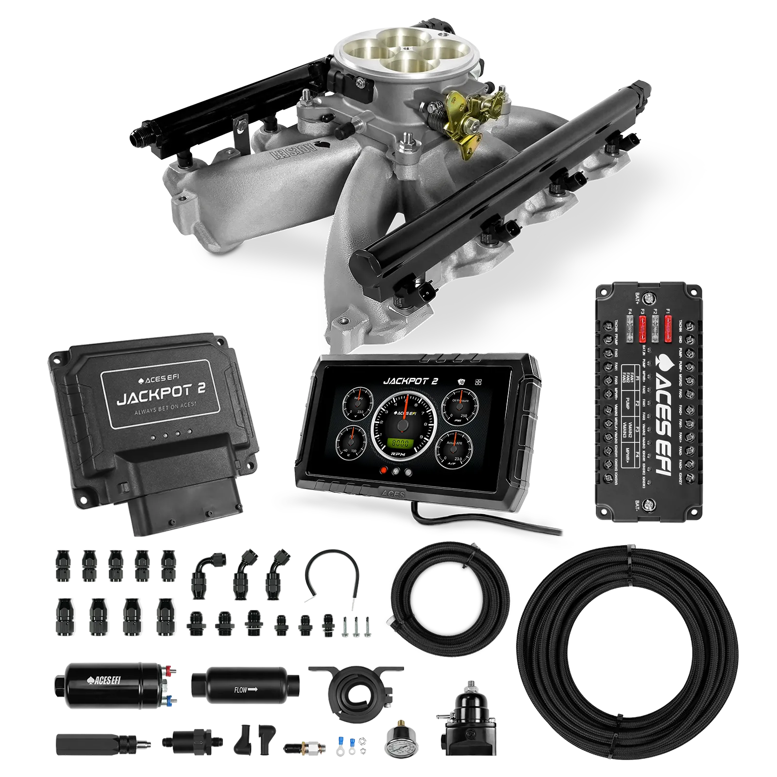 Jackpot 2 LS EFI System - Master Kit with 255 In-line Pump System w/40' PTFE Hose