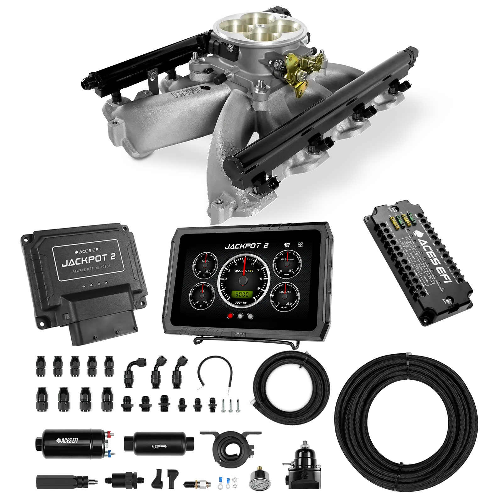 Jackpot 2 LS EFI System - Master Kit with 255 In-line Pump System w/40' PTFE Hose