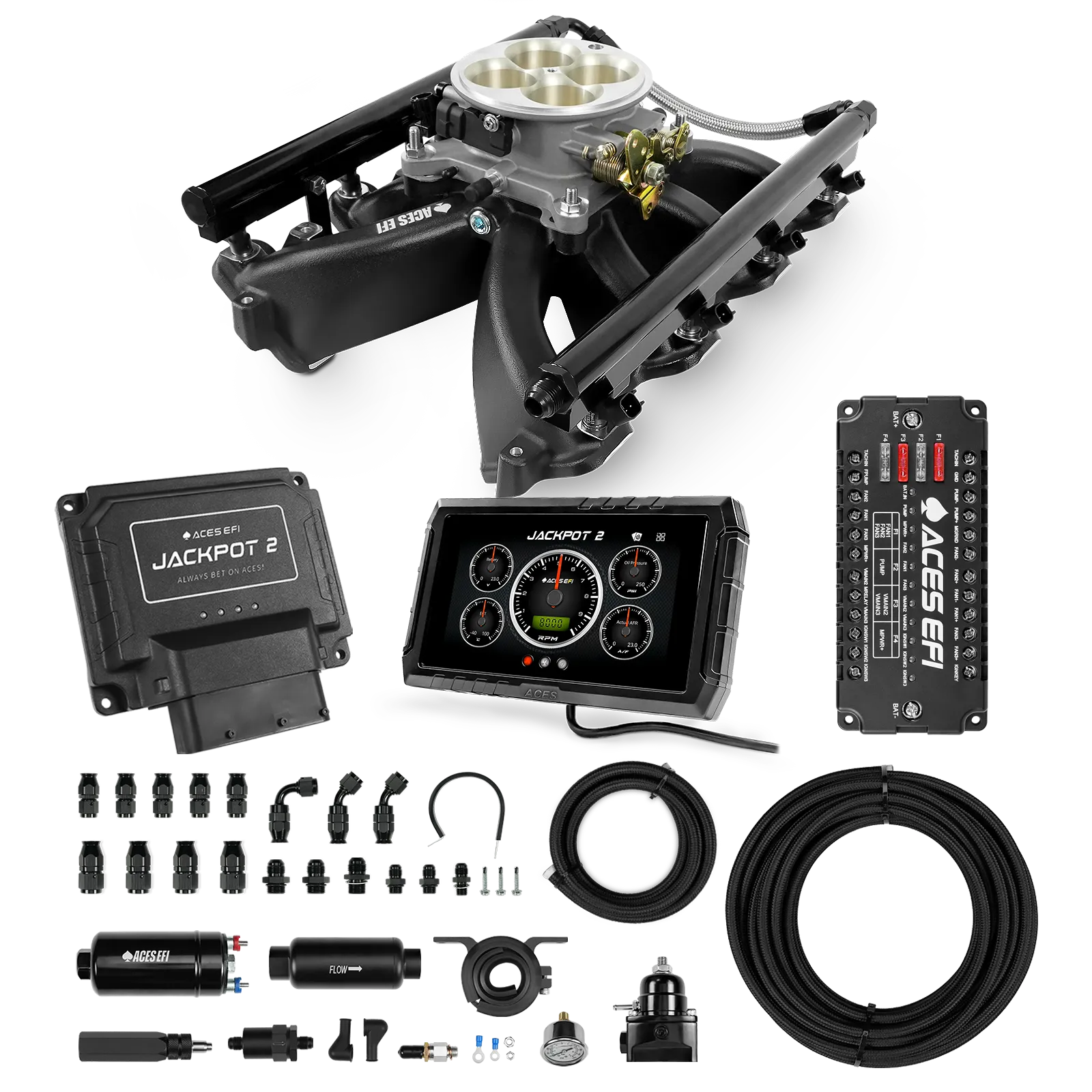 Jackpot 2 LS EFI System - Master Kit with 255 In-line Pump System w/40' PTFE Hose