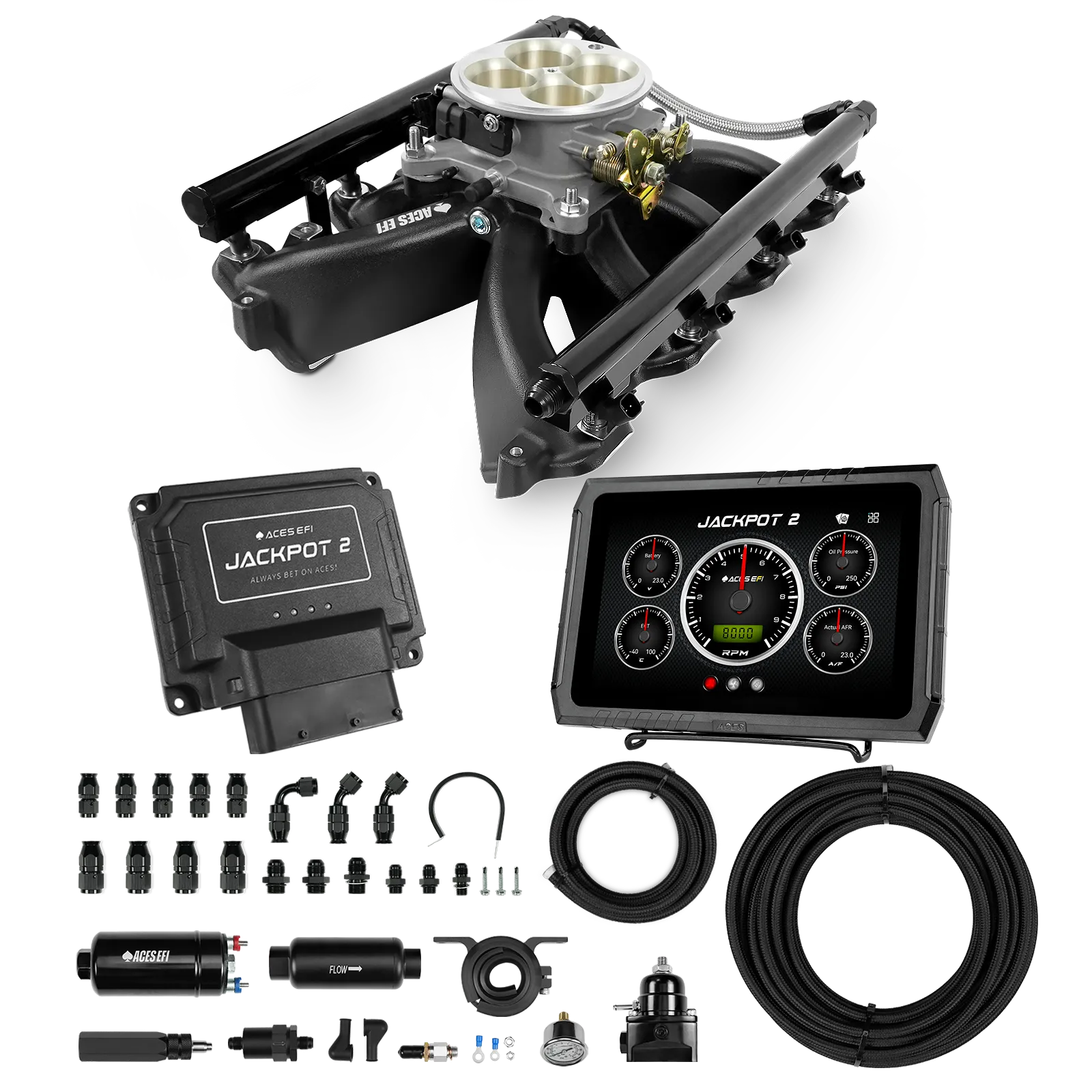 Jackpot 2 LS EFI System - Master Kit with 255 In-line Pump System w/40' PTFE Hose