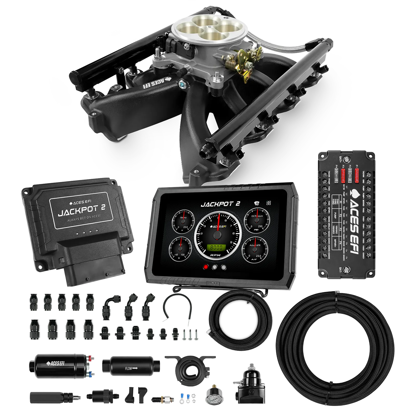 Jackpot 2 LS EFI System - Master Kit with 255 In-line Pump System w/40' PTFE Hose