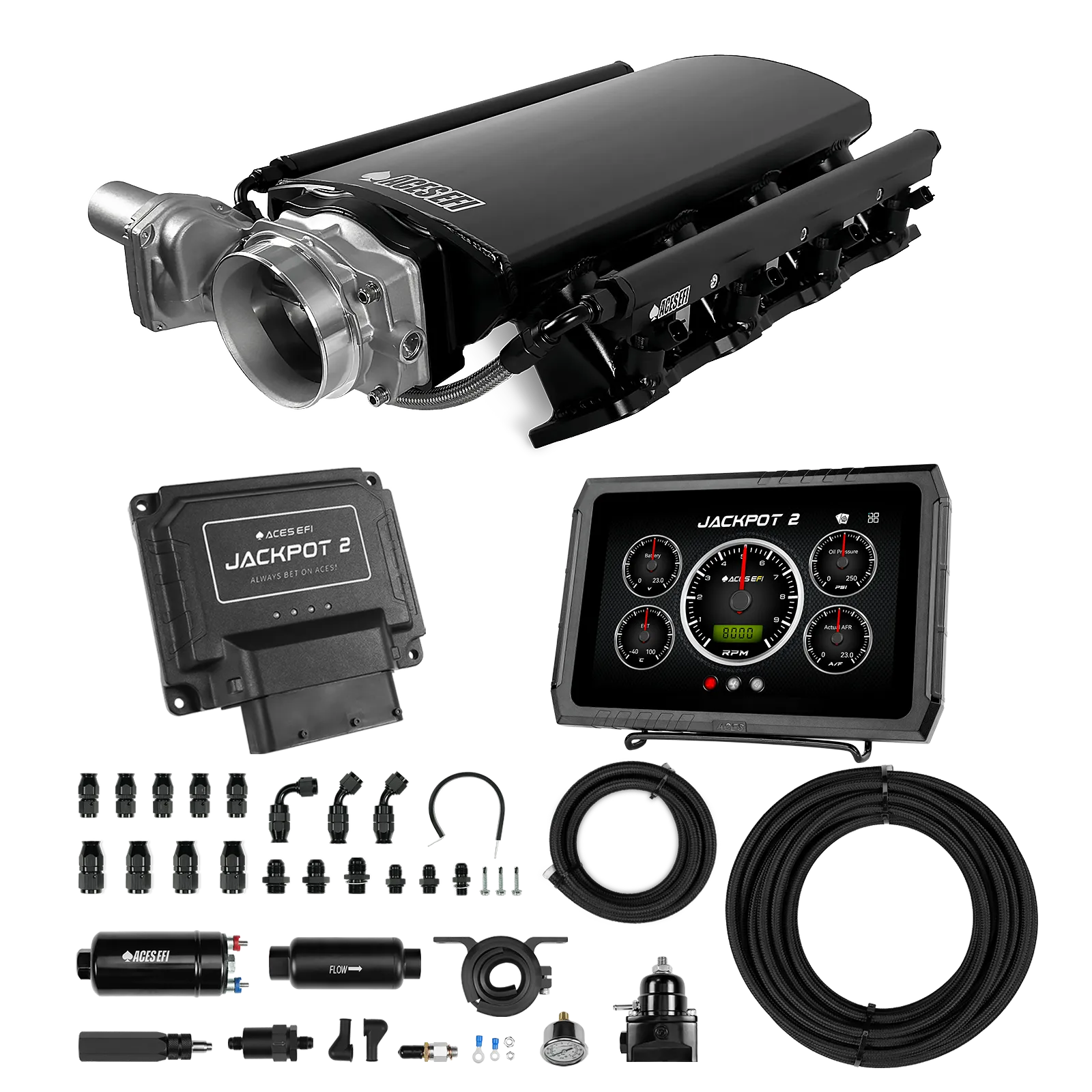 Jackpot 2 LS EFI System - Master Kit with 255 In-line Pump System w/40' PTFE Hose