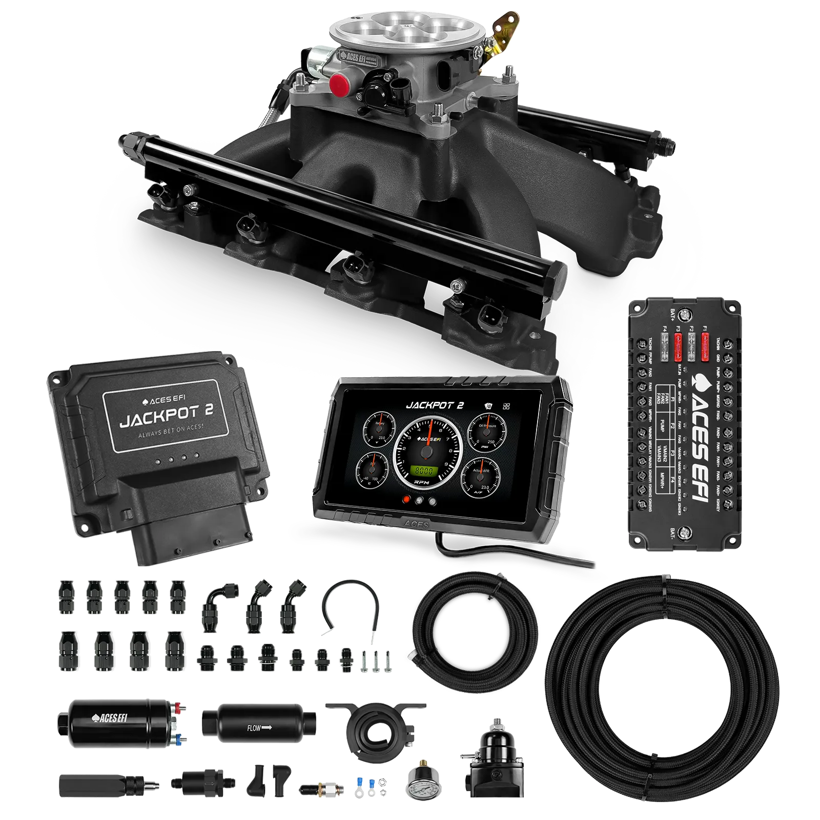 Jackpot 2 LS EFI System - Master Kit with 255 In-line Pump System w/40' PTFE Hose