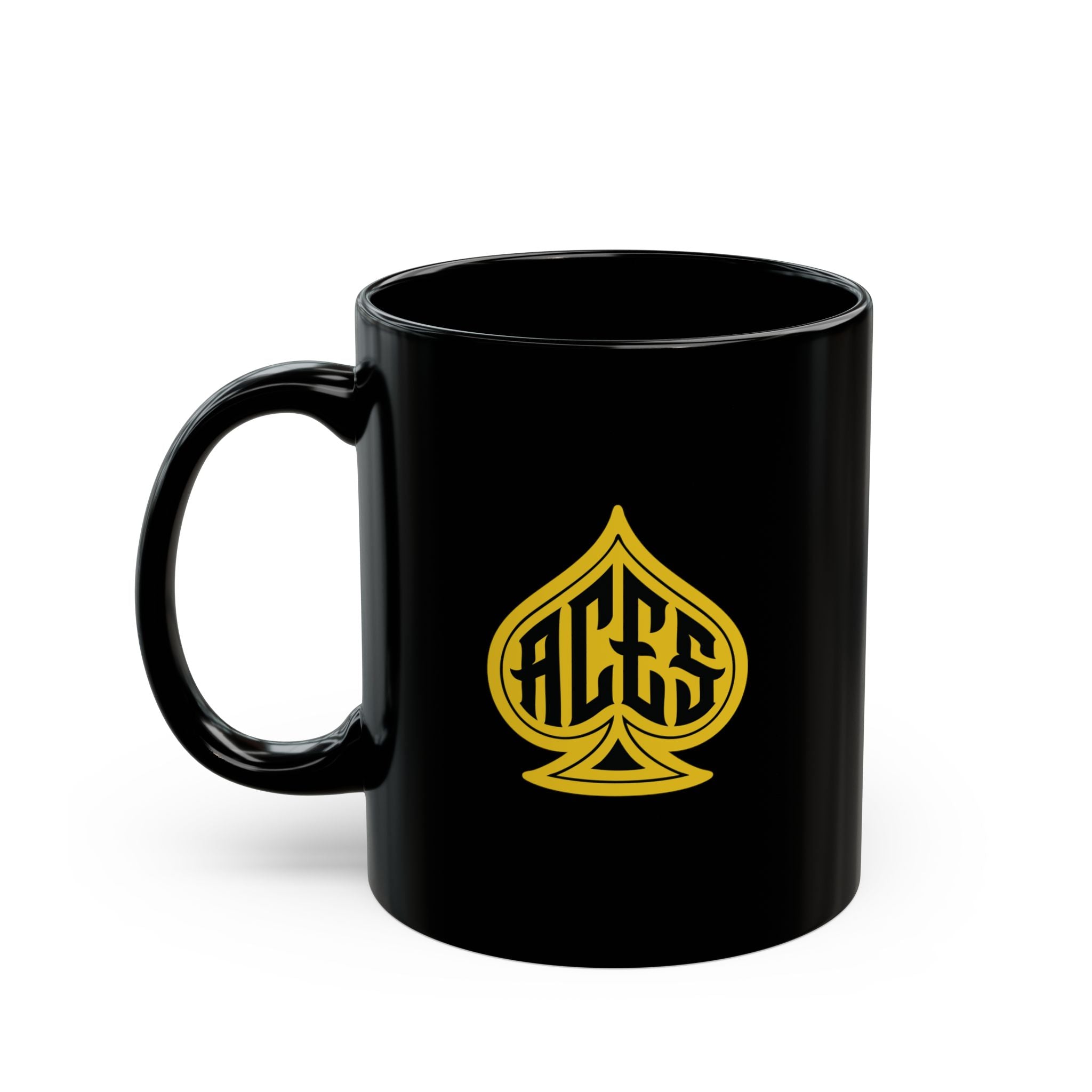 Black Ceramic Mug with Spade Logo