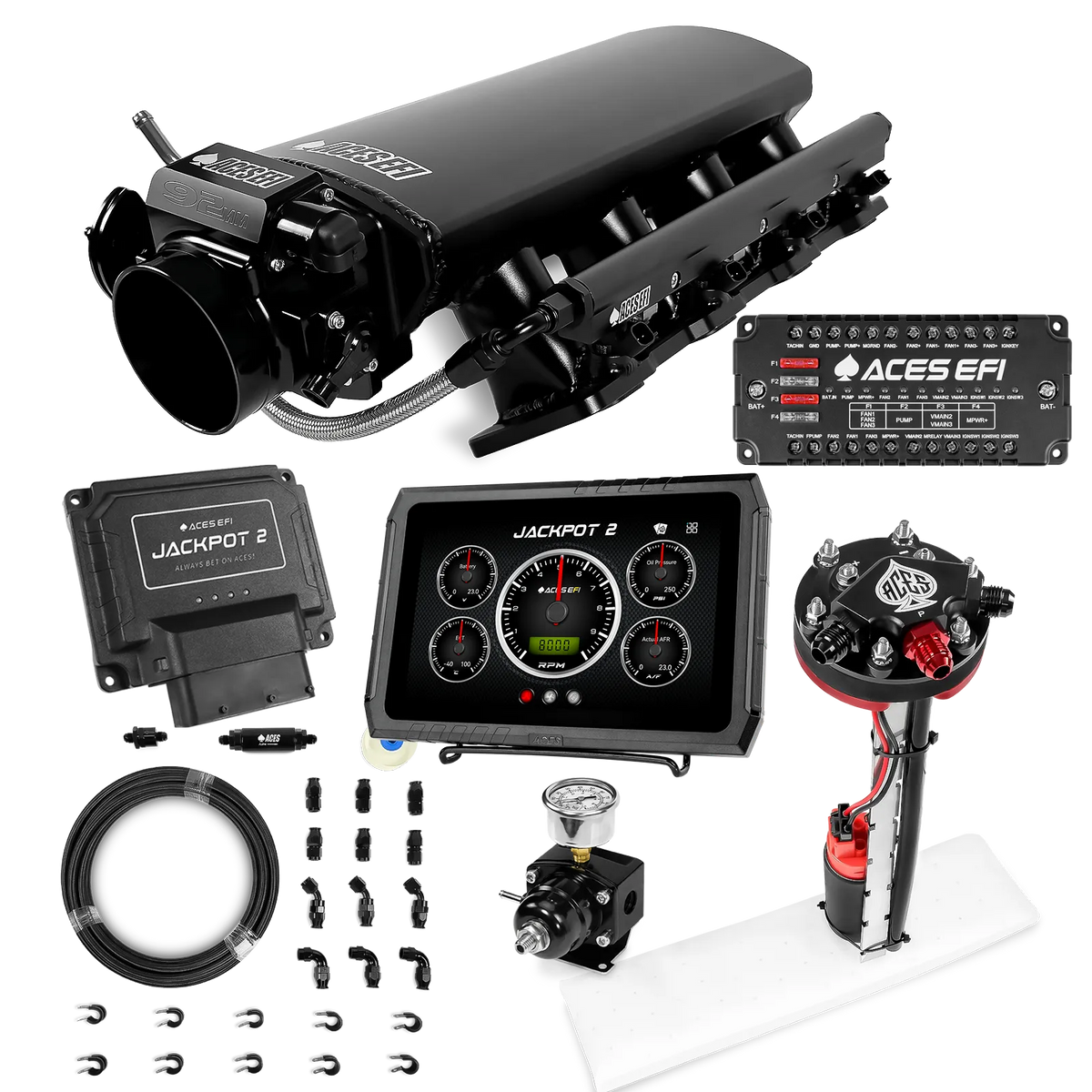 Jackpot 2 LS EFI System - Master Kit with Tight Fit In-Tank Pump Module + 40' PTFE Hose Kit
