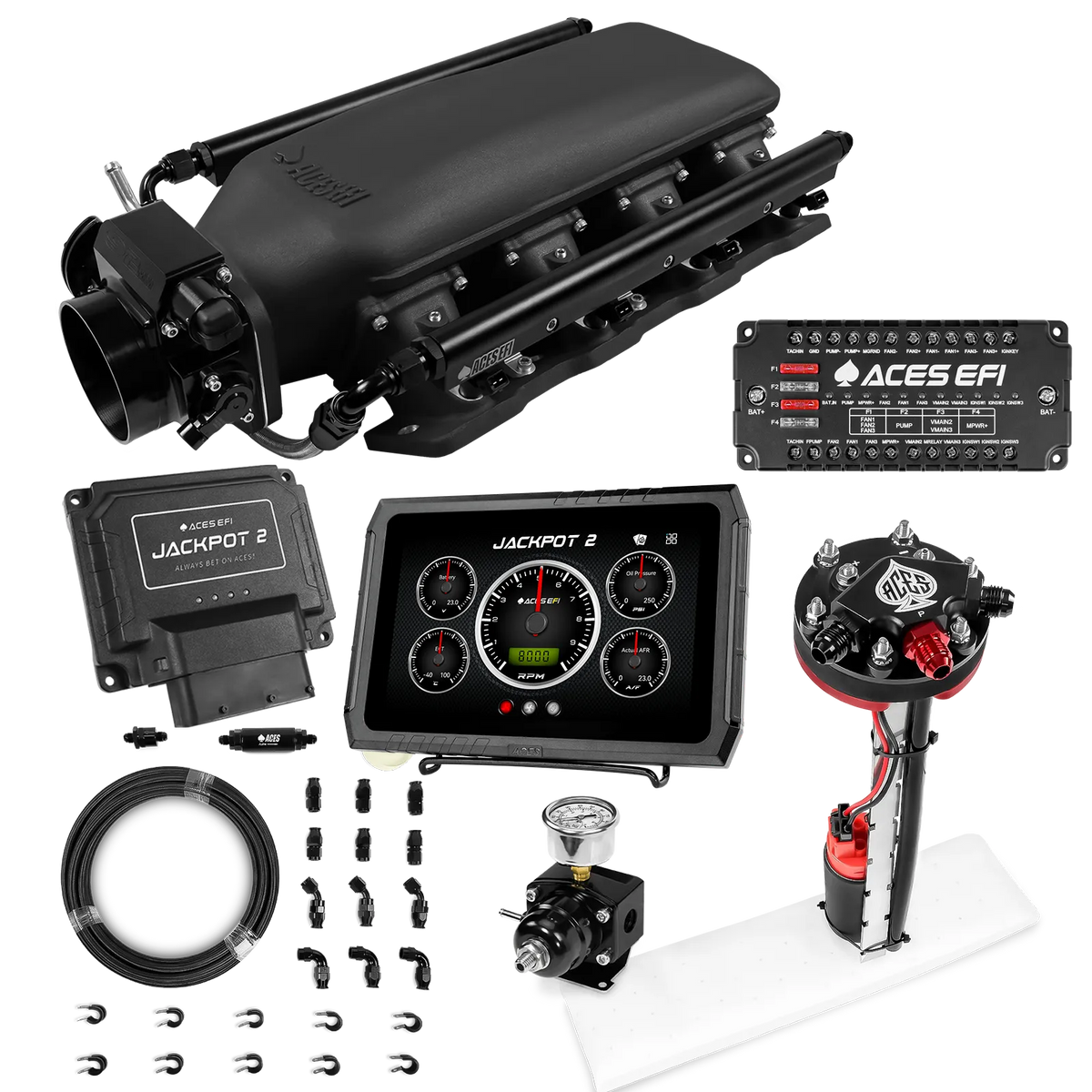 Jackpot 2 LS EFI System - Master Kit with Tight Fit In-Tank Pump Module + 40' PTFE Hose Kit