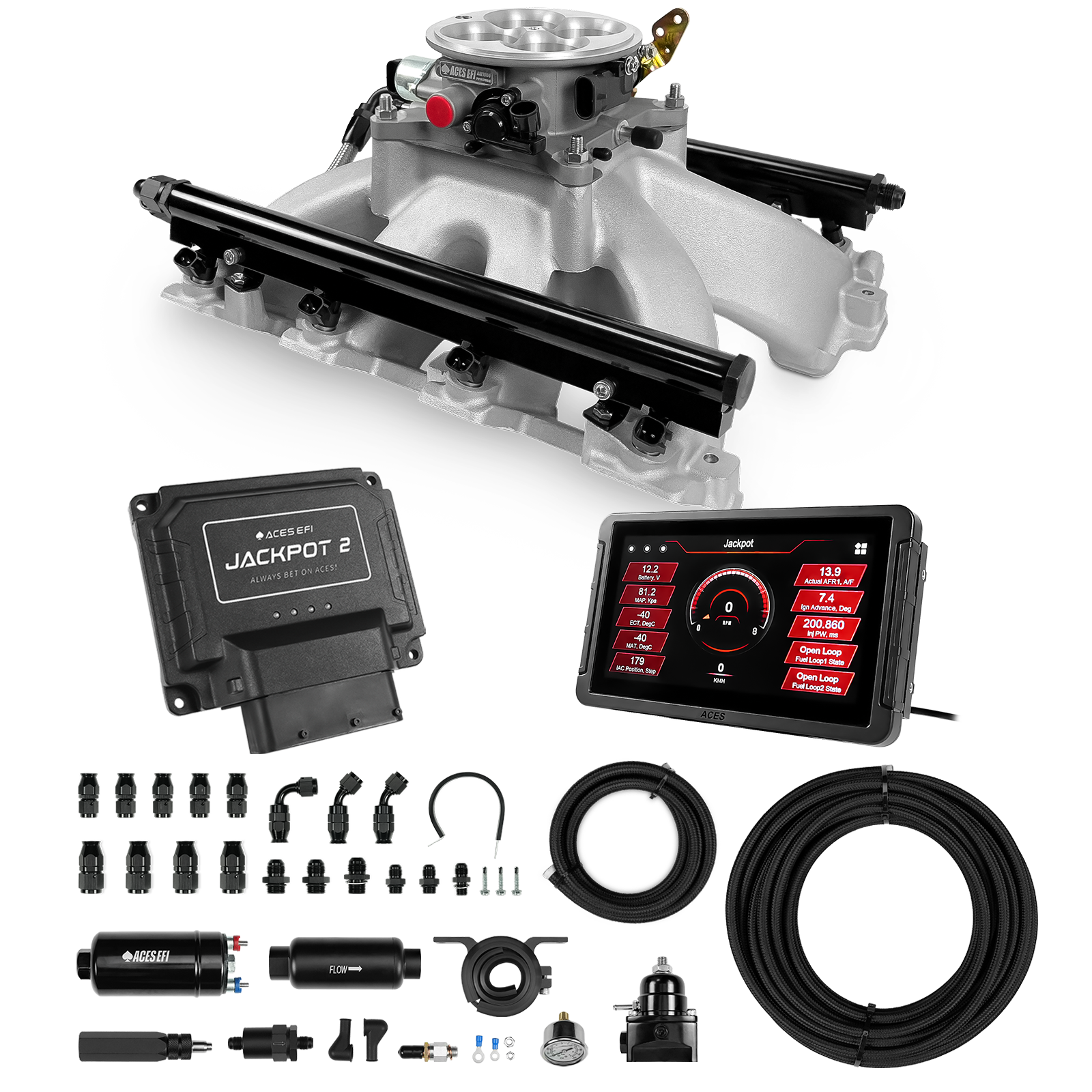 Jackpot 2 LS EFI System - Master Kit with 255 In-line Pump System w/40' PTFE Hose