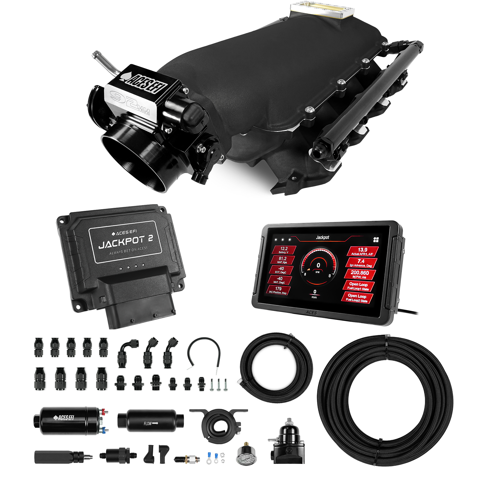 Jackpot 2 LS EFI System - Master Kit with 255 In-line Pump System w/40' PTFE Hose