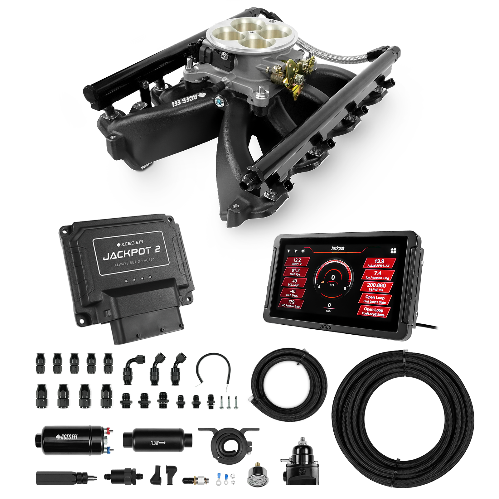 Jackpot 2 LS EFI System - Master Kit with 255 In-line Pump System w/40' PTFE Hose