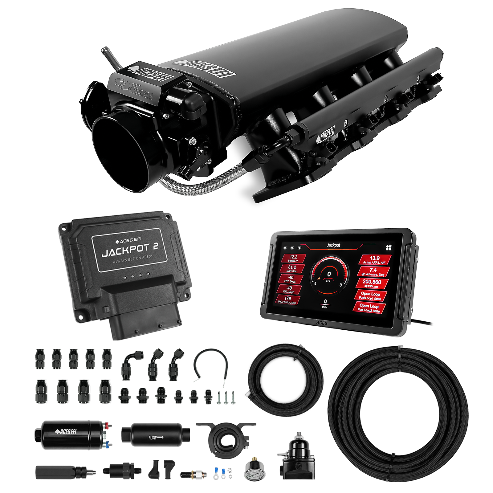 Jackpot 2 LS EFI System - Master Kit with 255 In-line Pump System w/40' PTFE Hose