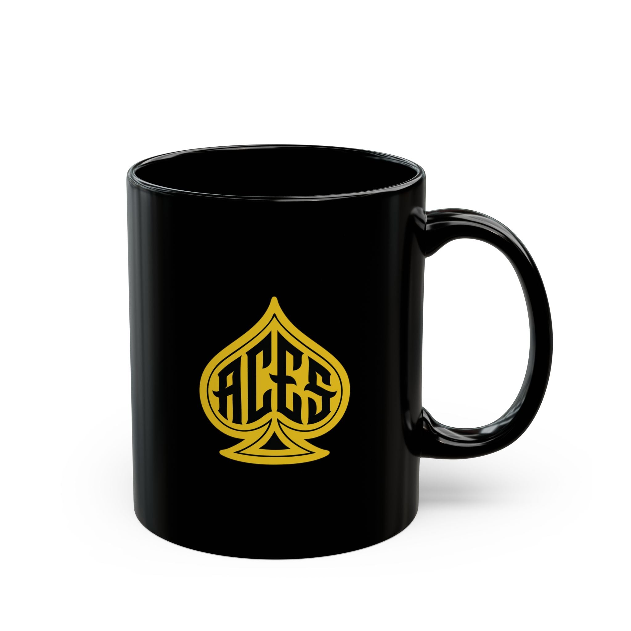 Black Ceramic Mug with Spade Logo