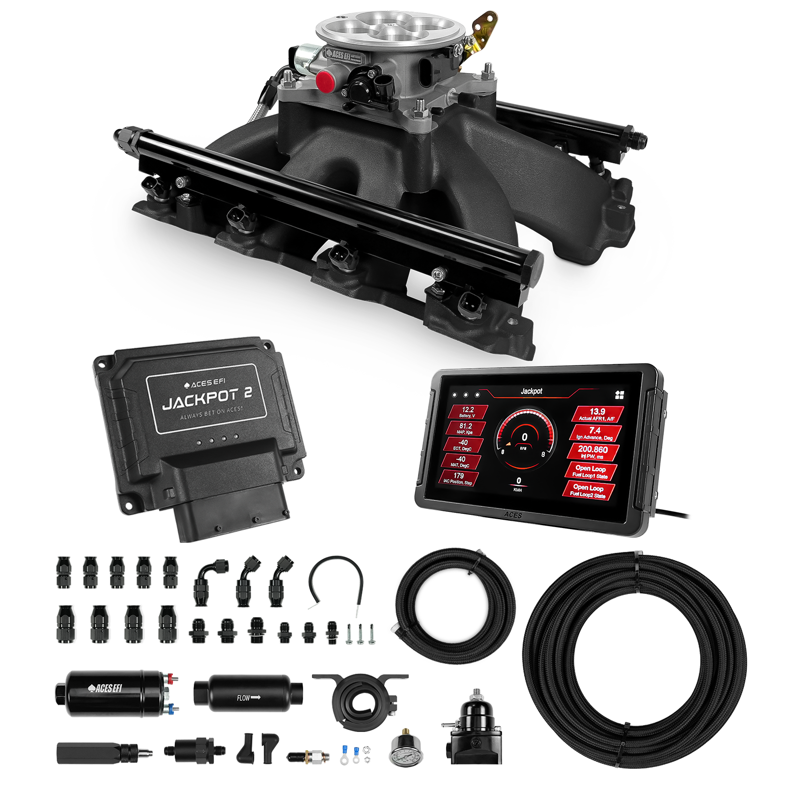 Jackpot 2 LS EFI System - Master Kit with 255 In-line Pump System w/40' PTFE Hose