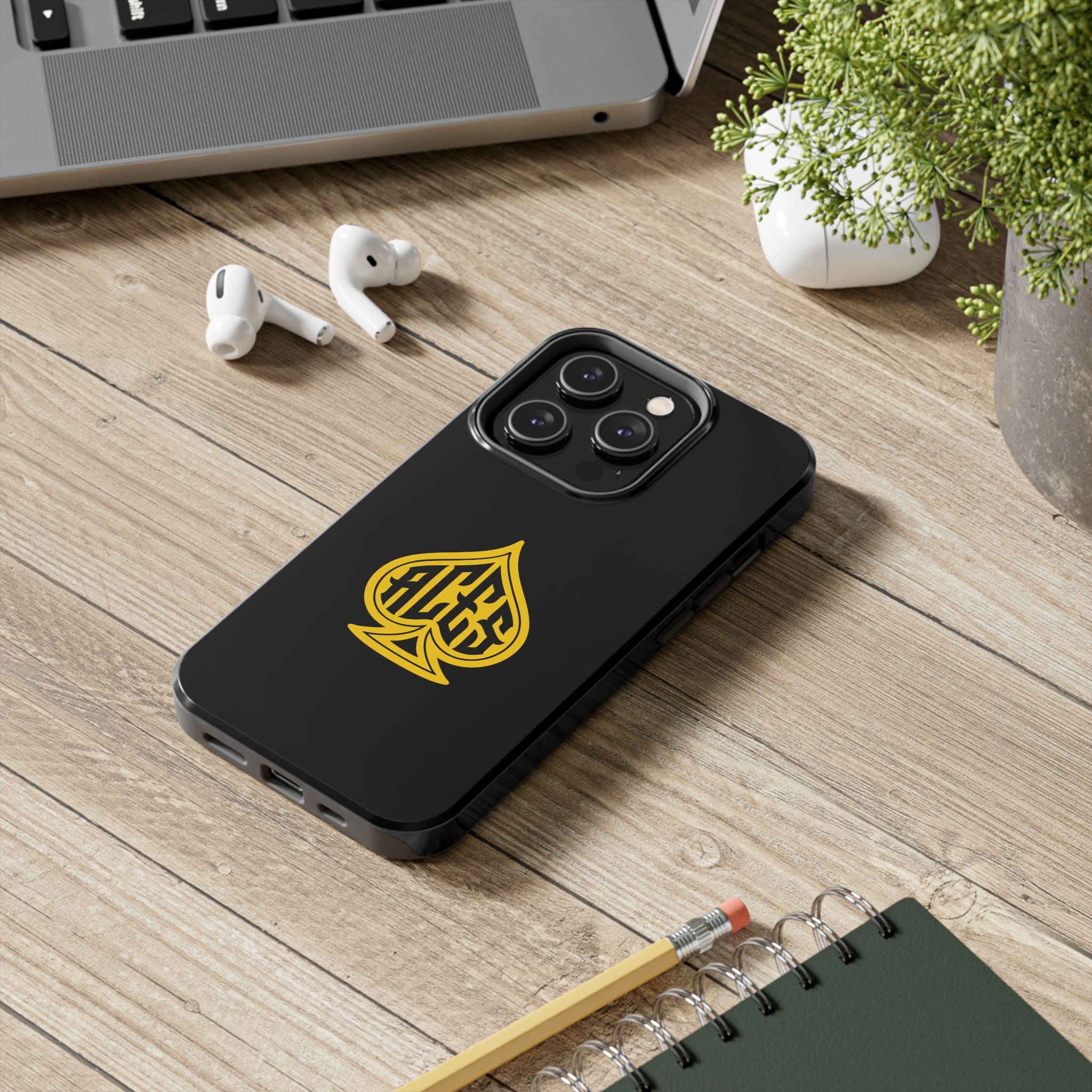 Phone Case — Black & Gold Protective Phone Cover (various sizes)