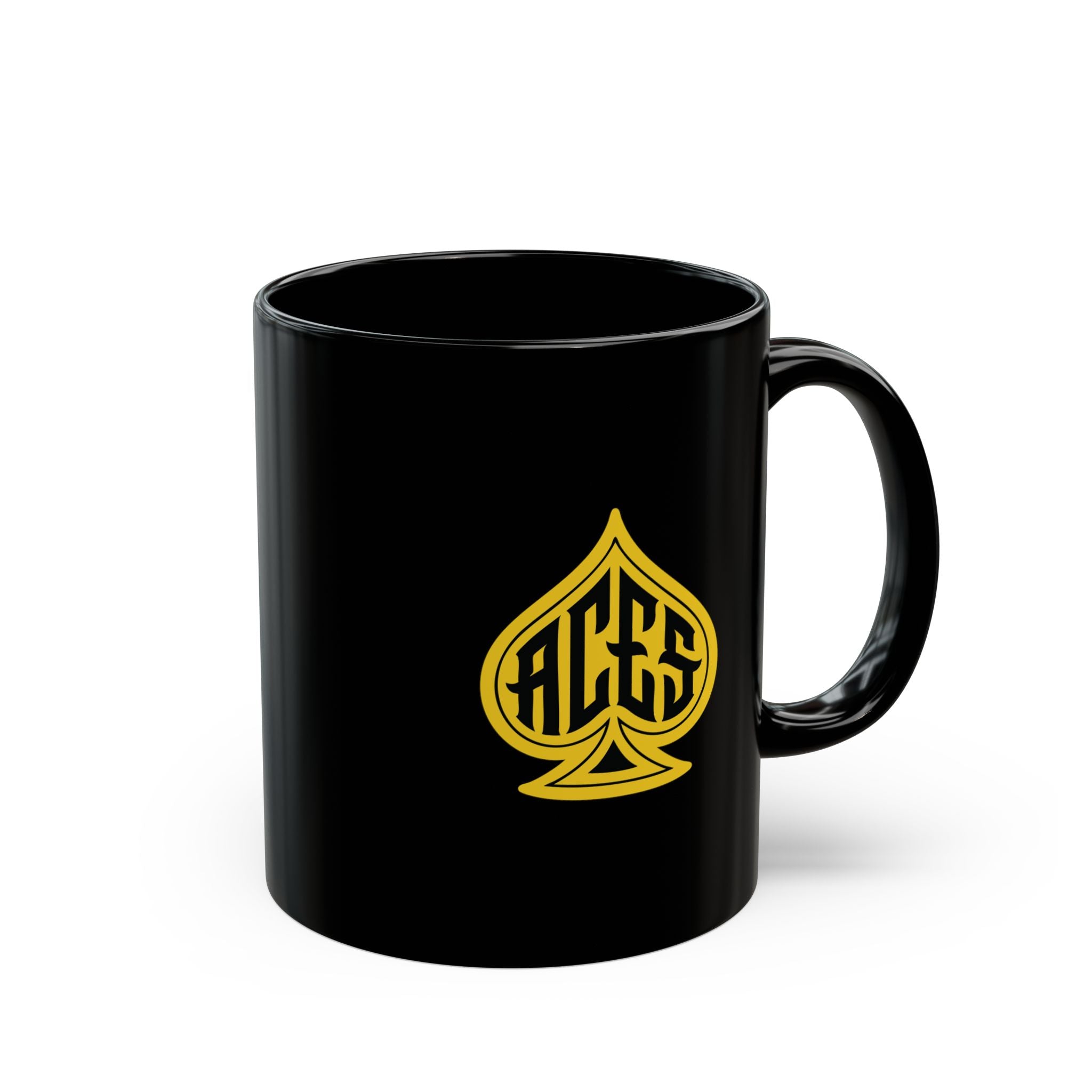 Black Ceramic Mug with Spade Logo