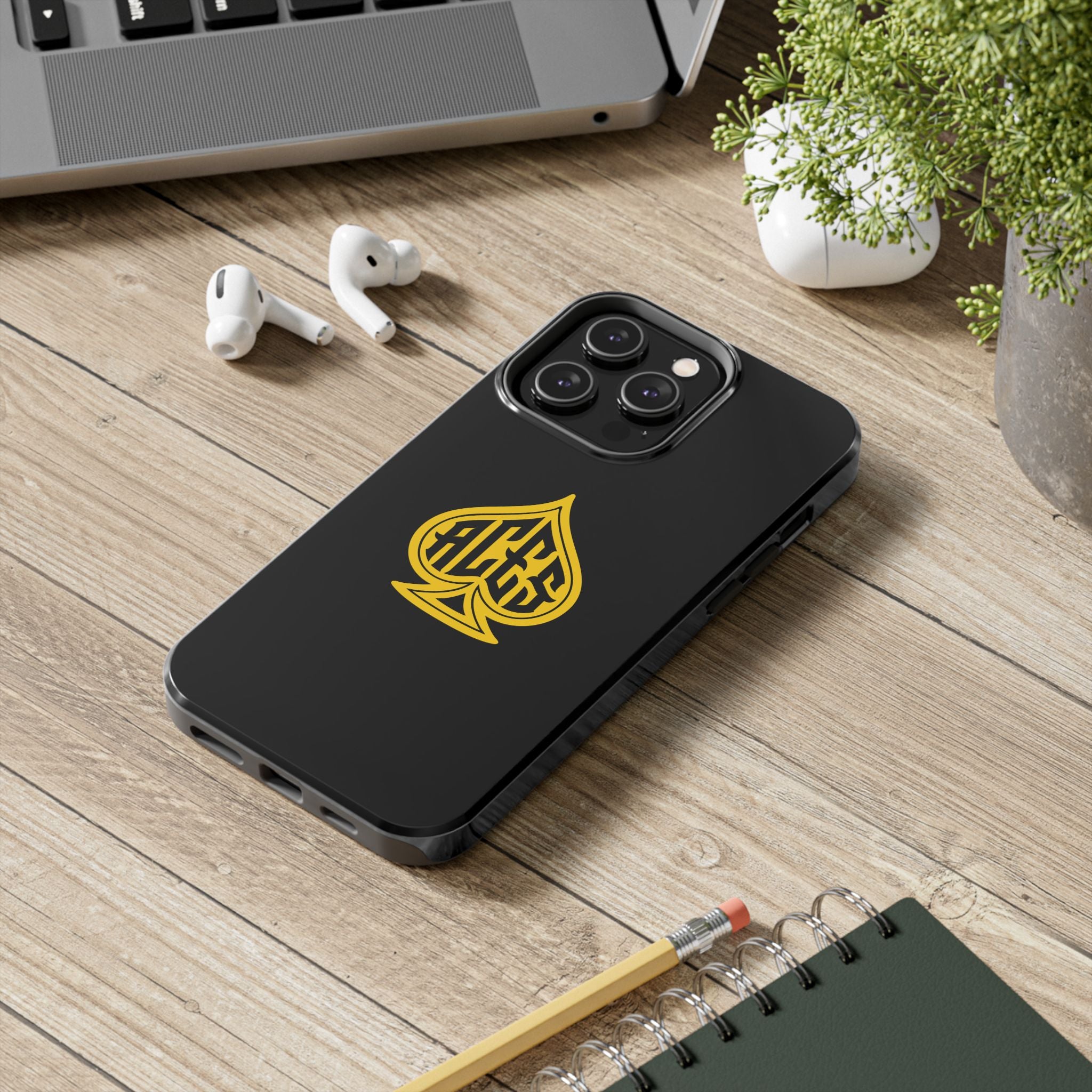 Phone Case — Black & Gold Protective Phone Cover (various sizes)