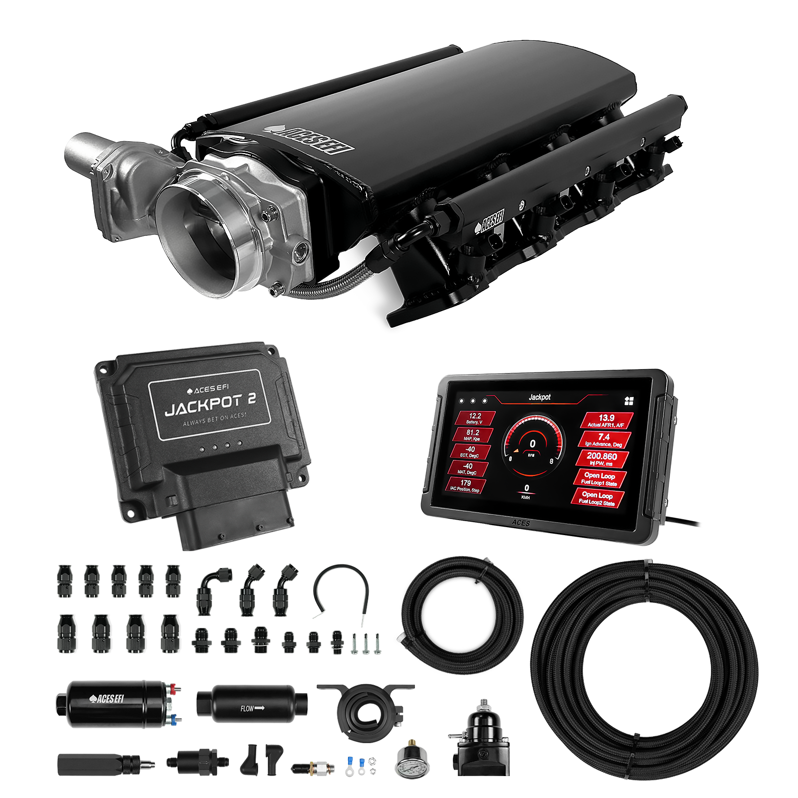 Jackpot 2 LS EFI System - Master Kit with 255 In-line Pump System w/40' PTFE Hose