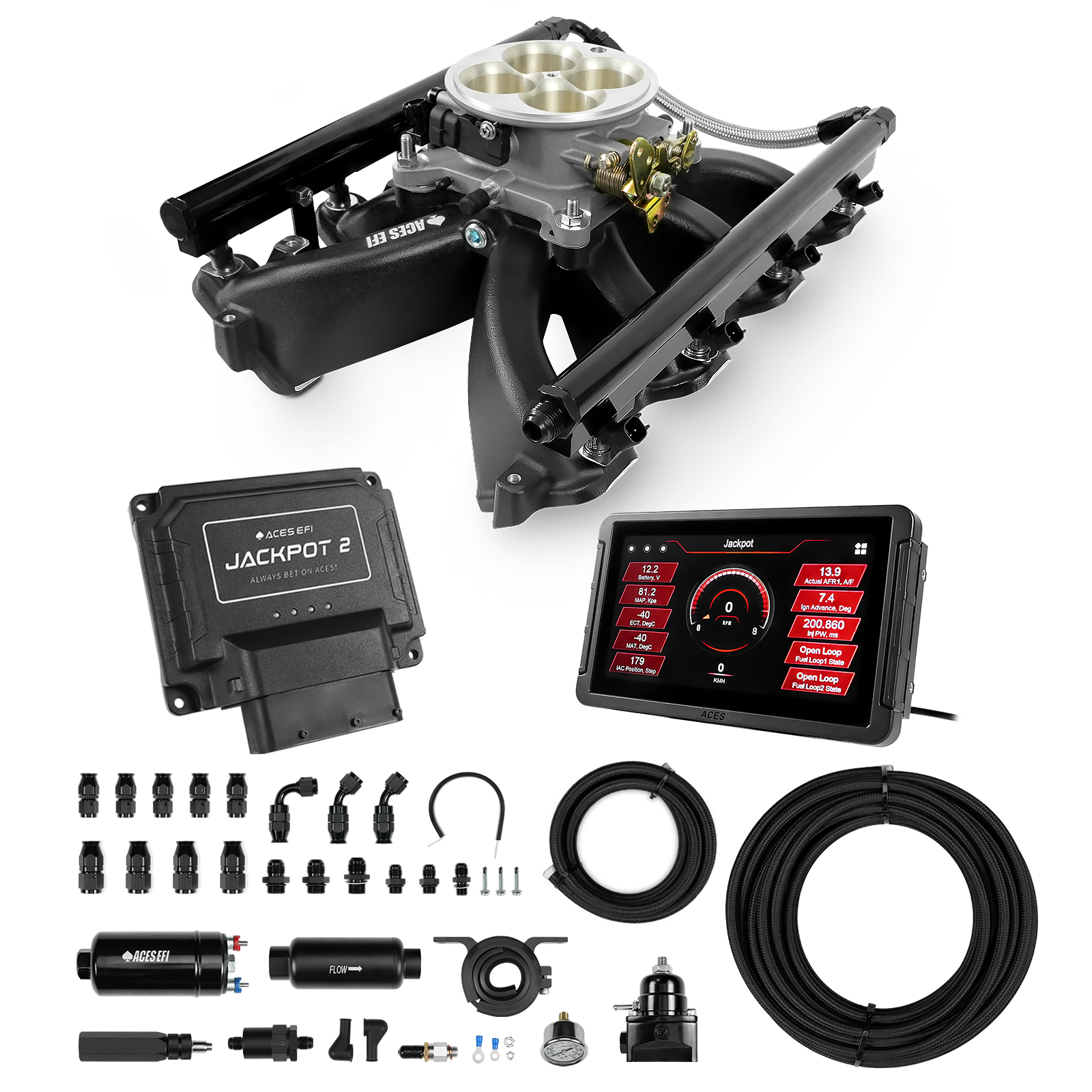Jackpot 2 LS EFI System - Master Kit with 255 In-line Pump System w/40' PTFE Hose