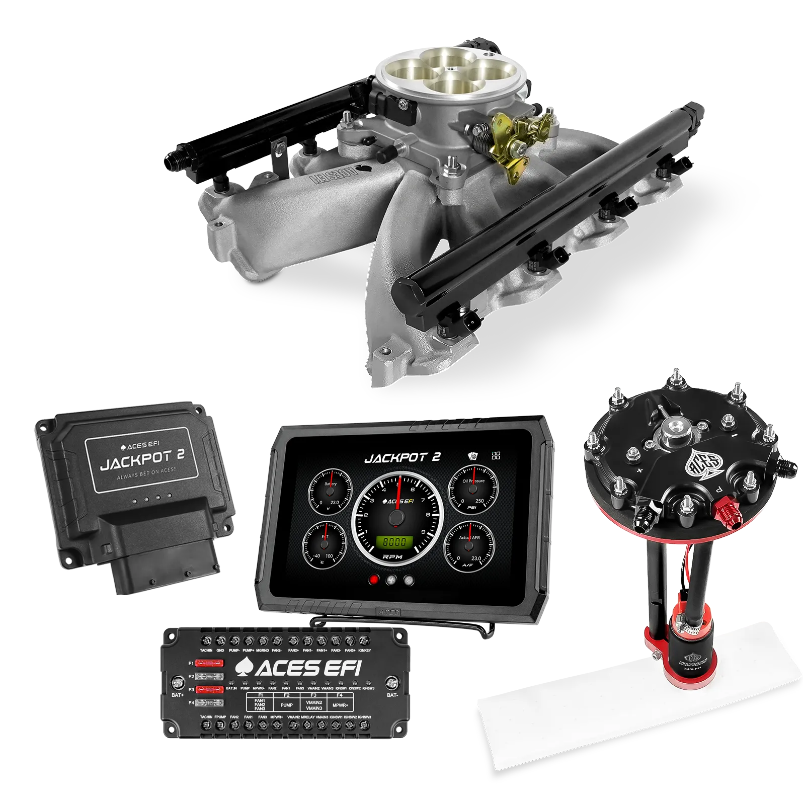 Sistema EFI Jackpot 2 LS - Kit completo con módulo de bomba de conversión de tanque y regulador interno