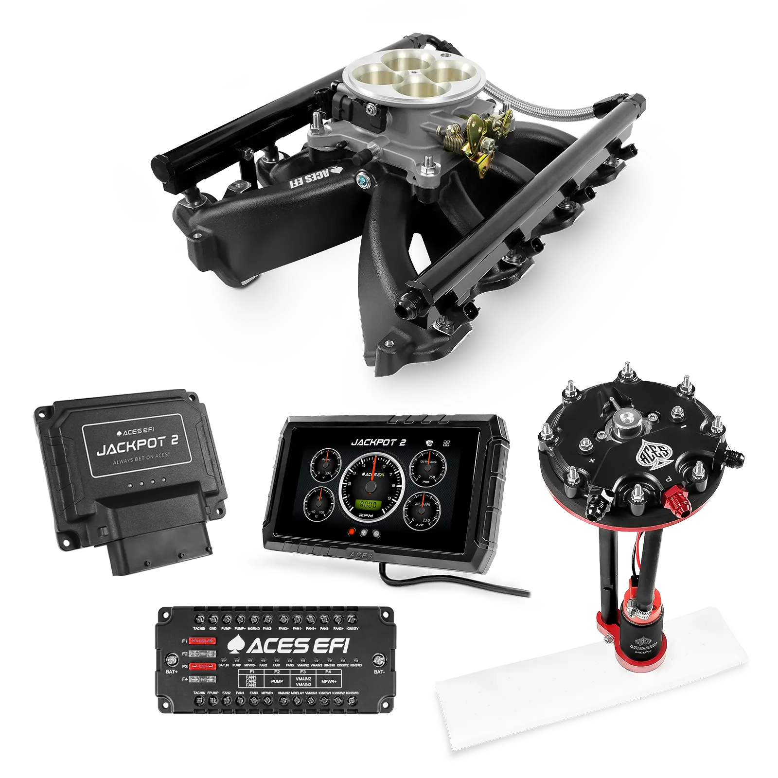Sistema EFI Jackpot 2 LS - Kit completo con módulo de bomba de conversión de tanque y regulador interno