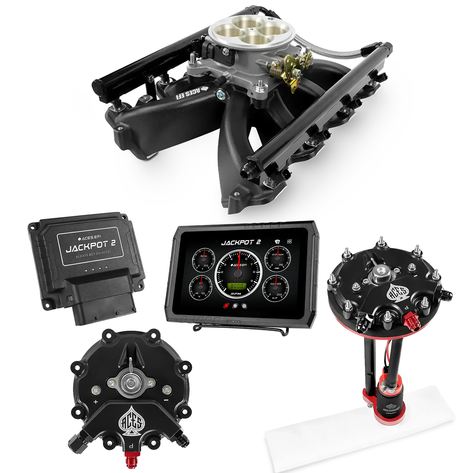 Sistema EFI Jackpot 2 LS - Kit completo con módulo de bomba de conversión de tanque y regulador interno
