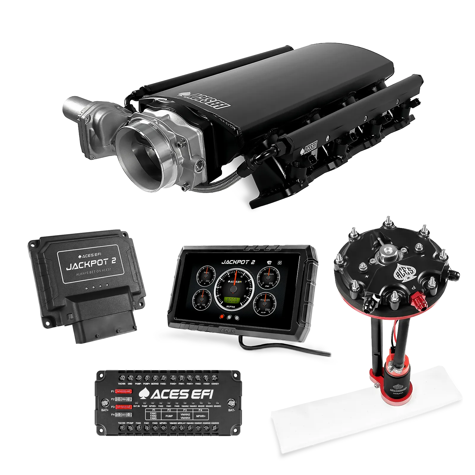 Sistema EFI Jackpot 2 LS - Kit completo con módulo de bomba de conversión de tanque y regulador interno