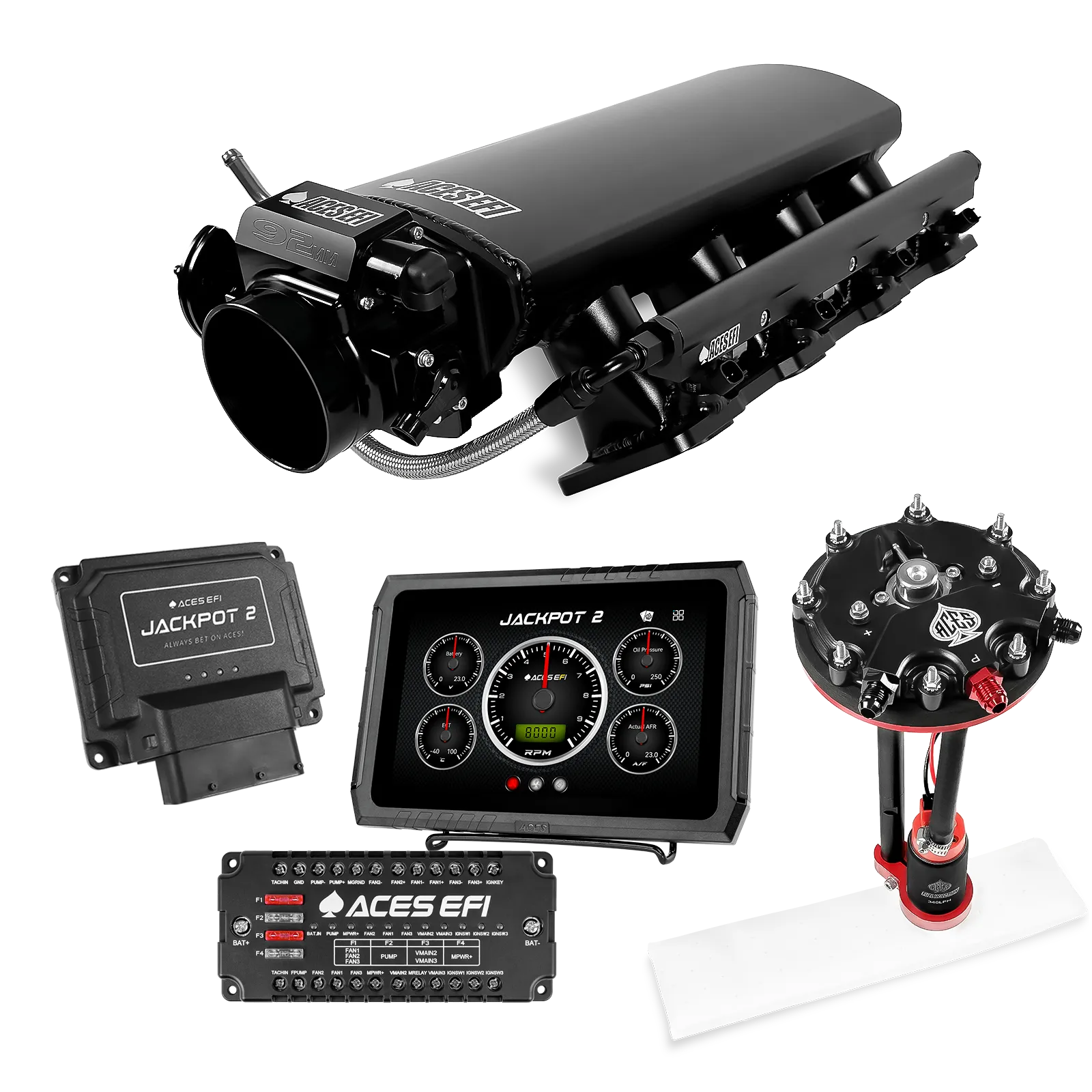 Sistema EFI Jackpot 2 LS - Kit completo con módulo de bomba de conversión de tanque y regulador interno