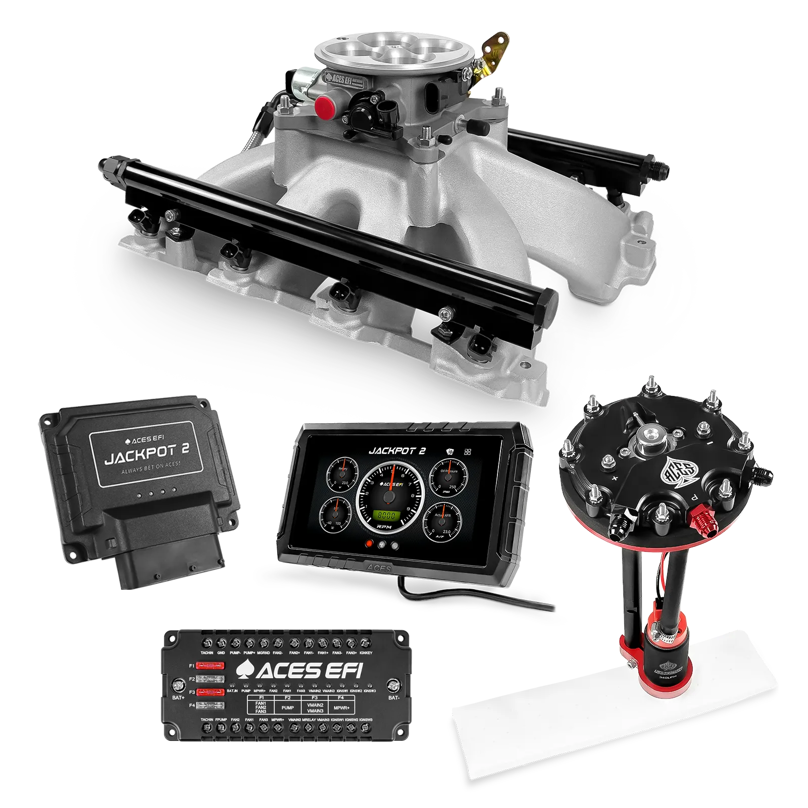 Sistema EFI Jackpot 2 LS - Kit completo con módulo de bomba de conversión de tanque y regulador interno