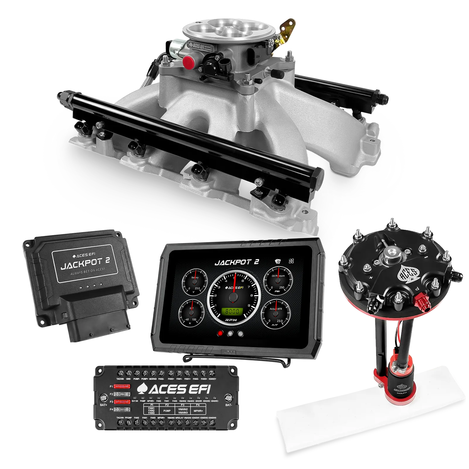 Sistema EFI Jackpot 2 LS - Kit completo con módulo de bomba de conversión de tanque y regulador interno