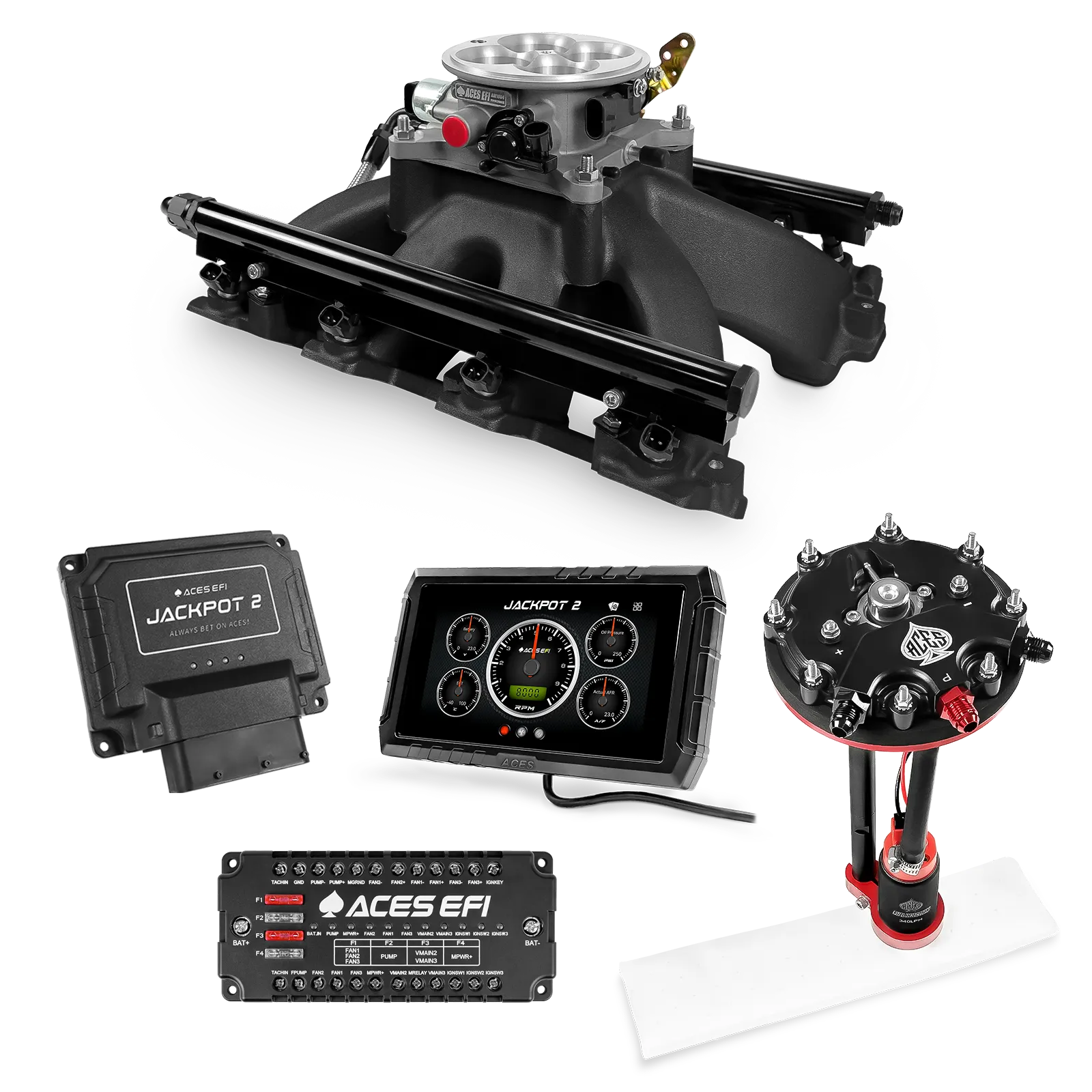 Sistema EFI Jackpot 2 LS - Kit completo con módulo de bomba de conversión de tanque y regulador interno