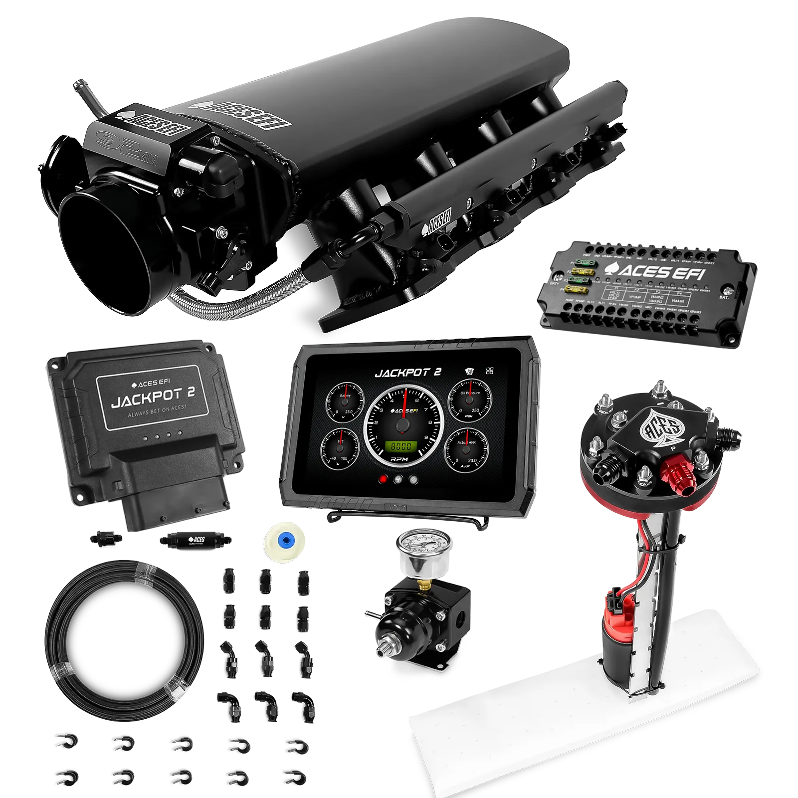 Jackpot 2 LS EFI System - Master Kit with Tight Fit In-Tank Pump Module + 40' PTFE Hose Kit