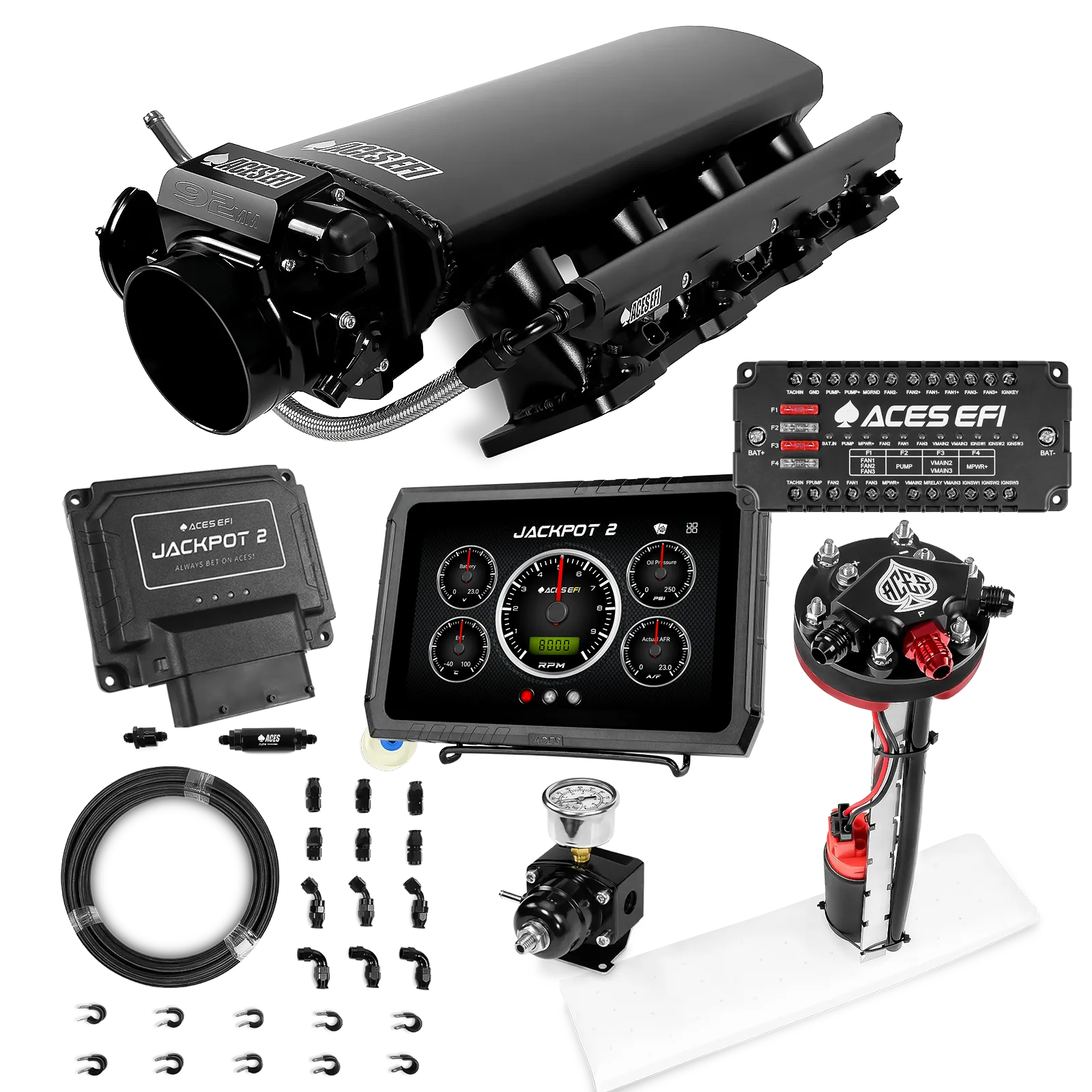 Jackpot 2 LS EFI System - Master Kit with Tight Fit In-Tank Pump Module + 40' PTFE Hose Kit