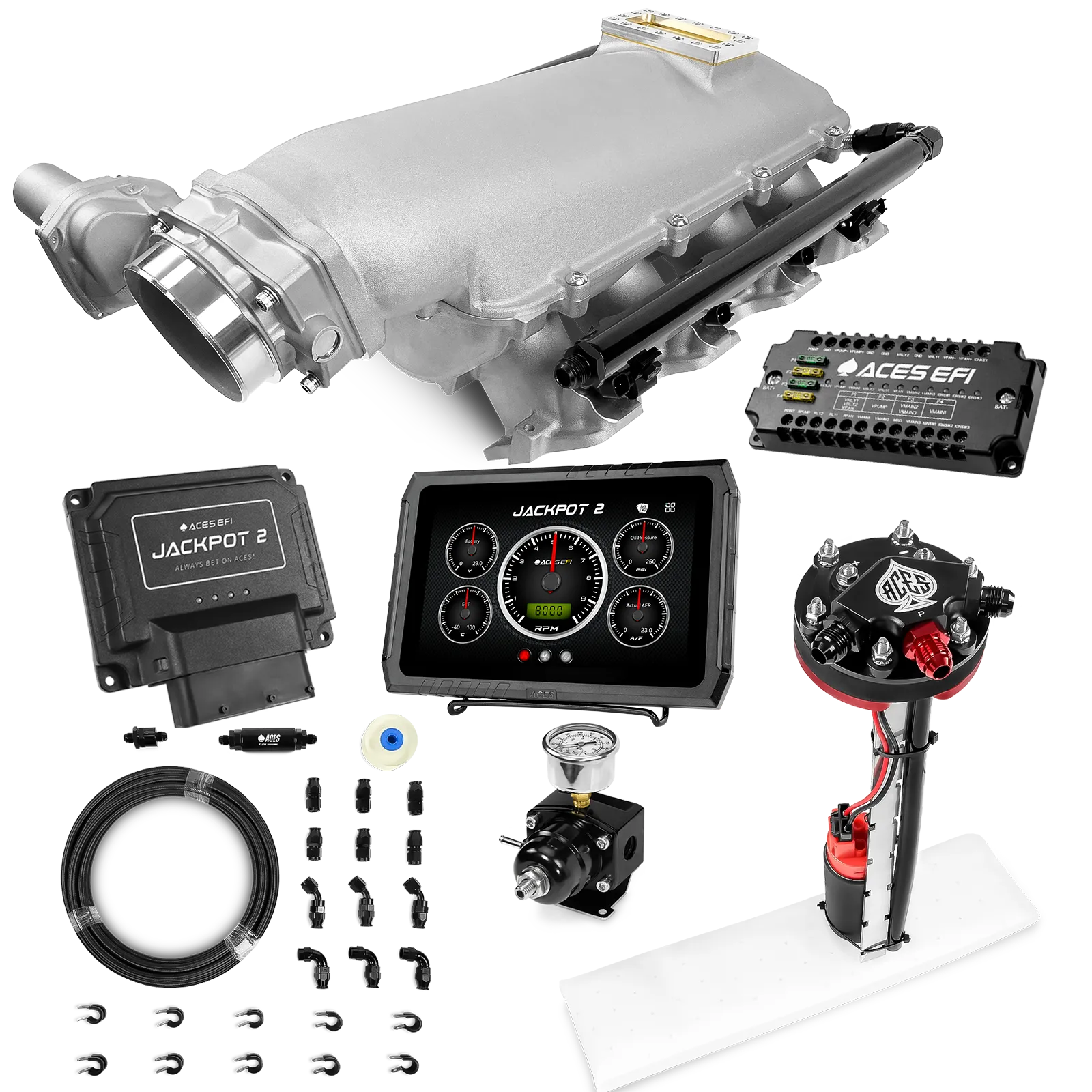 Jackpot 2 LS EFI System - Master Kit with Tight Fit In-Tank Pump Module + 40' PTFE Hose Kit
