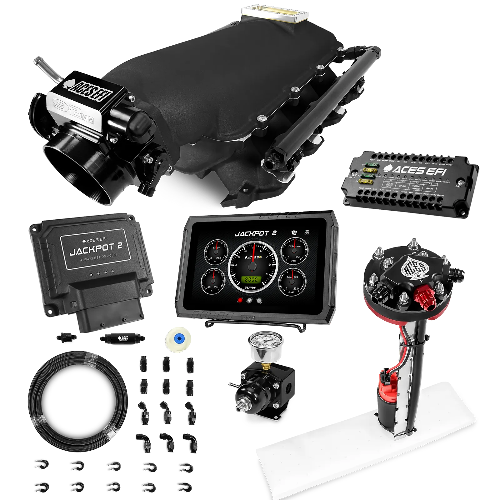 Jackpot 2 LS EFI System - Master Kit with Tight Fit In-Tank Pump Module + 40' PTFE Hose Kit