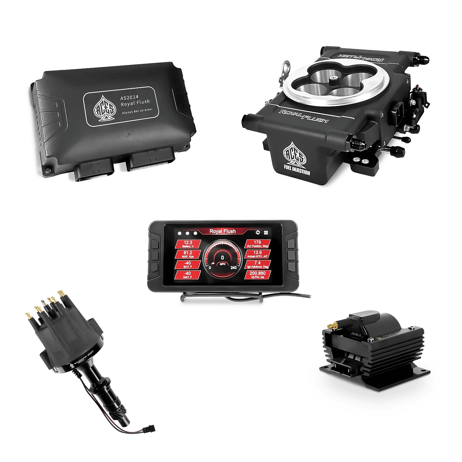 Aces Fuel Injection Black / Pontiac 326-455 Royal Flush EFI/CDI - Top End Kit