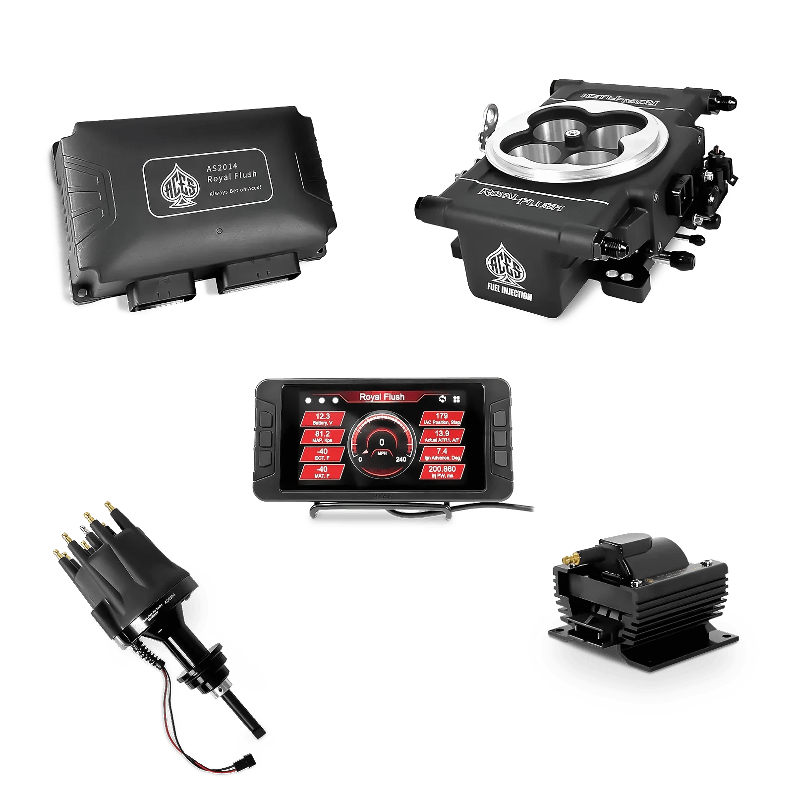 Aces Fuel Injection Black / SB LA 273-360 Royal Flush EFI/CDI - Top End Kit
