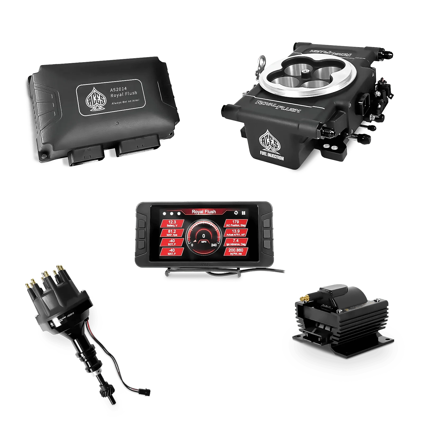 Aces Fuel Injection Black / SBF 289/302 Royal Flush EFI/CDI - Top End Kit