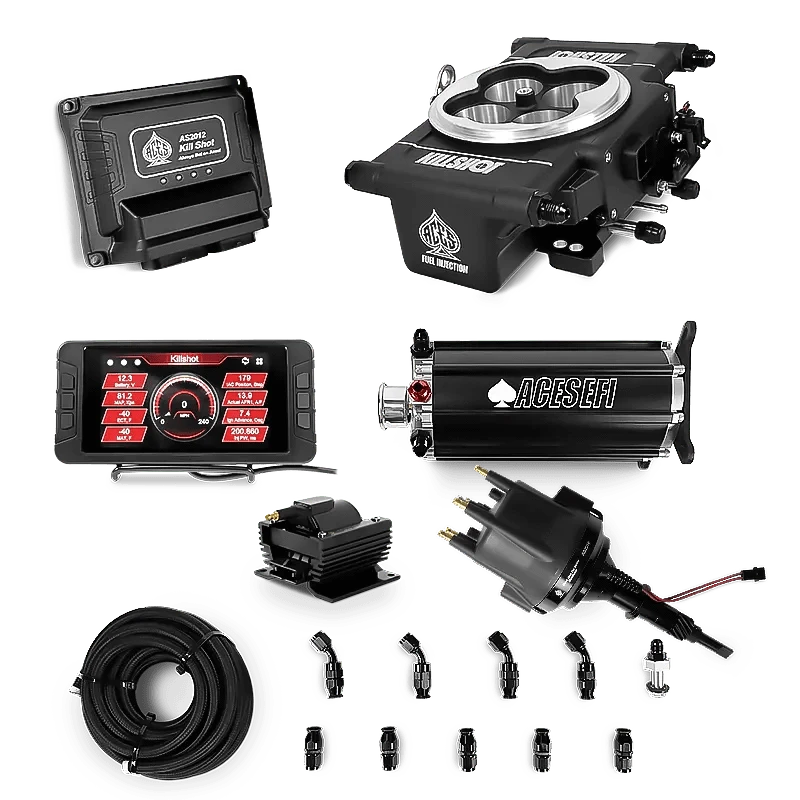 Aces Fuel Injection Command Center 2 Surge Tank / 232-258 6-Cyl. Killshot 4-bbl EFI Master Kits (Black)