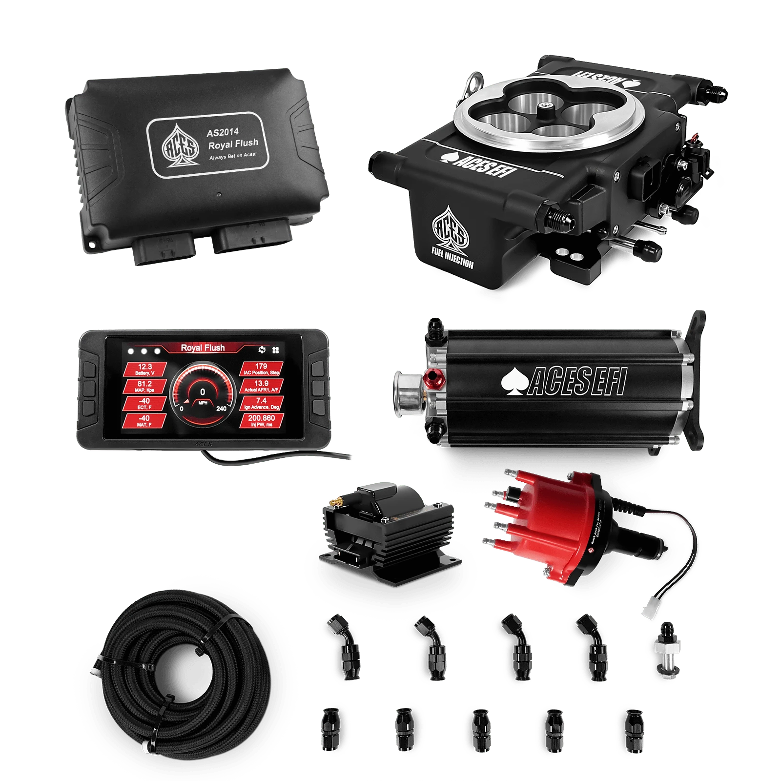Aces Fuel Injection Command Center 2 Surge Tank / VW Type 1 Royal Flush EFI/CDI Master Kits (Black)