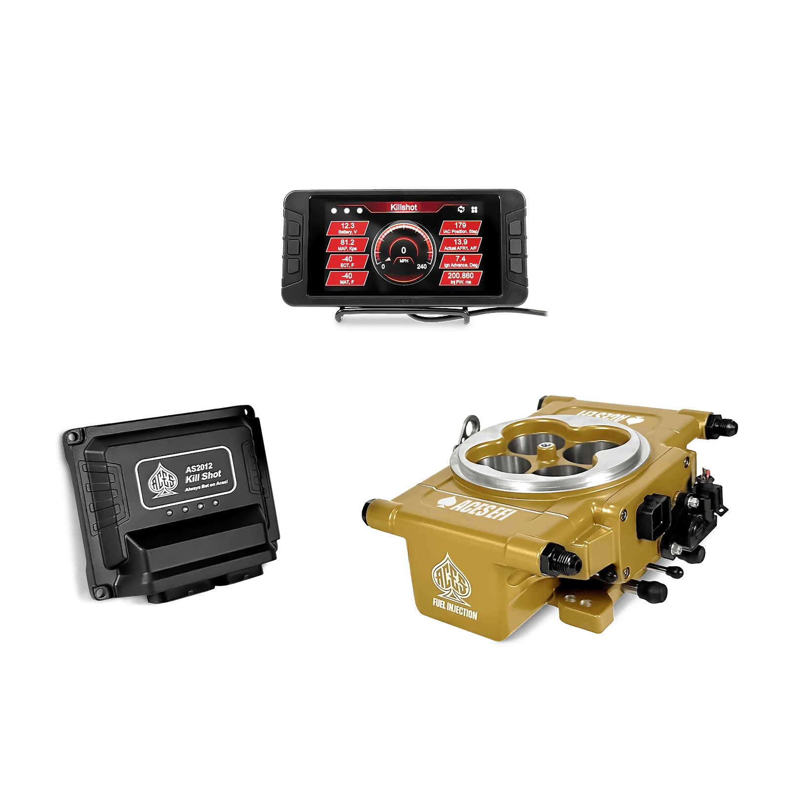 Aces Fuel Injection Community Killshot (Gold) / 5" Handheld / No Trans Control Killshot 4-bbl EFI System
