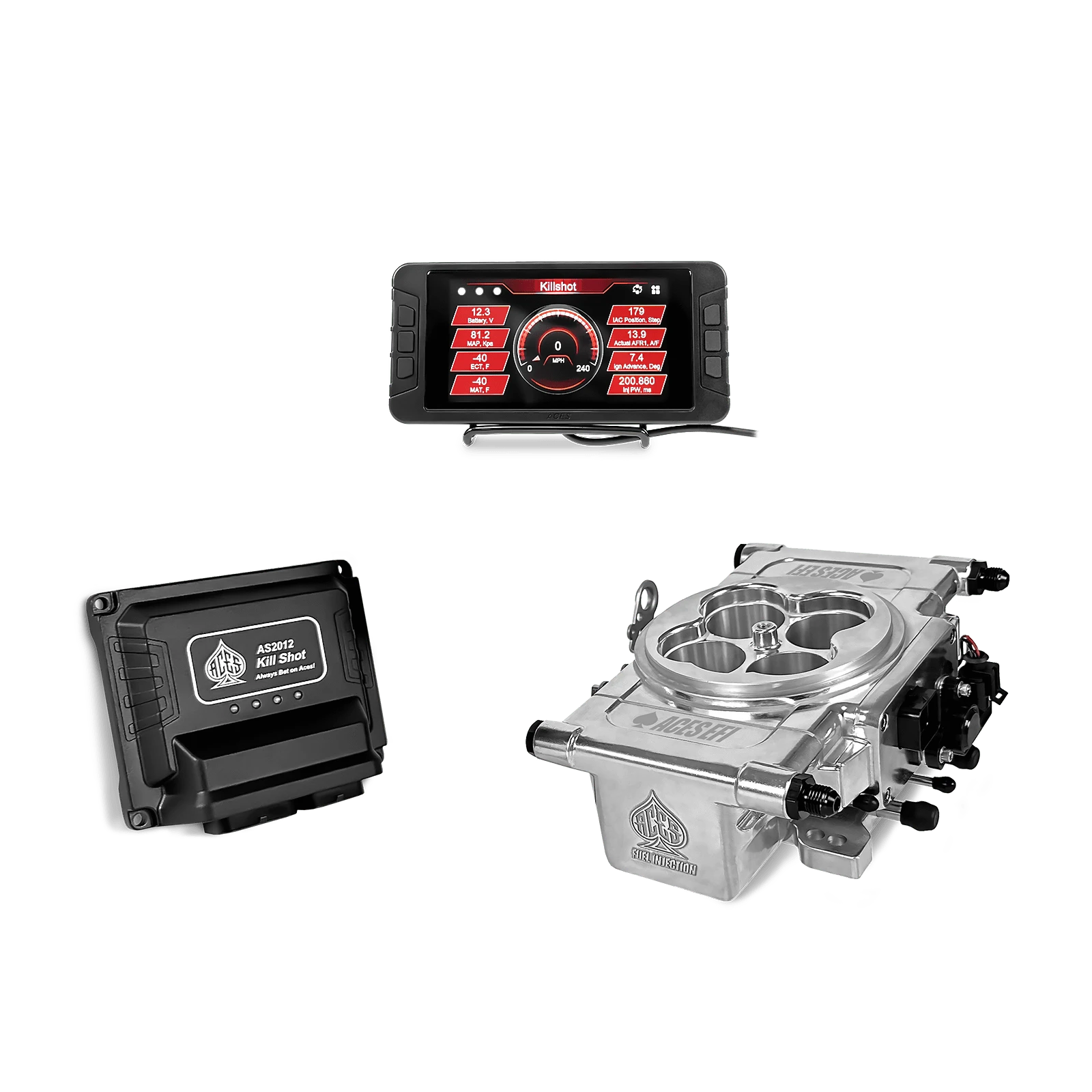 Aces Fuel Injection Community Killshot (Polished) / 5" Handheld / No Trans Control Killshot 4-bbl EFI System