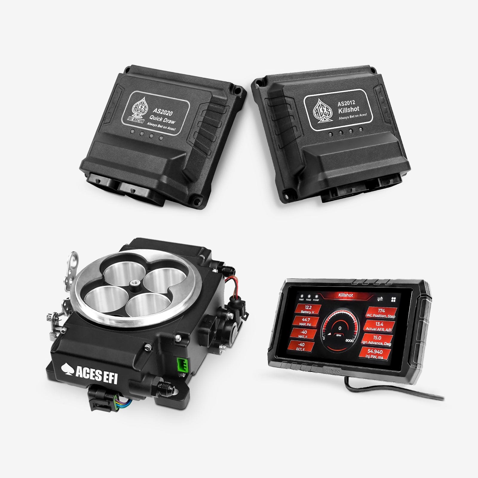 Aces Fuel Injection EFI System Black / GM 4L60/4L80 Killshot II 4-bbl EFI System
