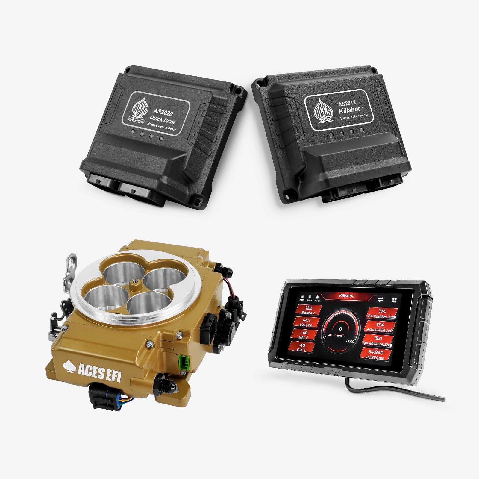 Aces Fuel Injection EFI System Gold / GM 4L60/4L80 Killshot II 4-bbl EFI System