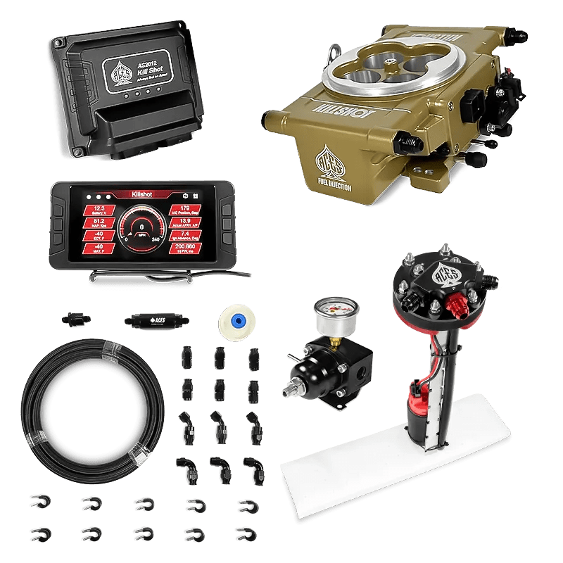 Aces Fuel Injection Gold / Tight Fit In-tank Pump Module & 40' PTFE Hose Kits (255 LPH) Killshot 4-BBl EFI Fuel Kits