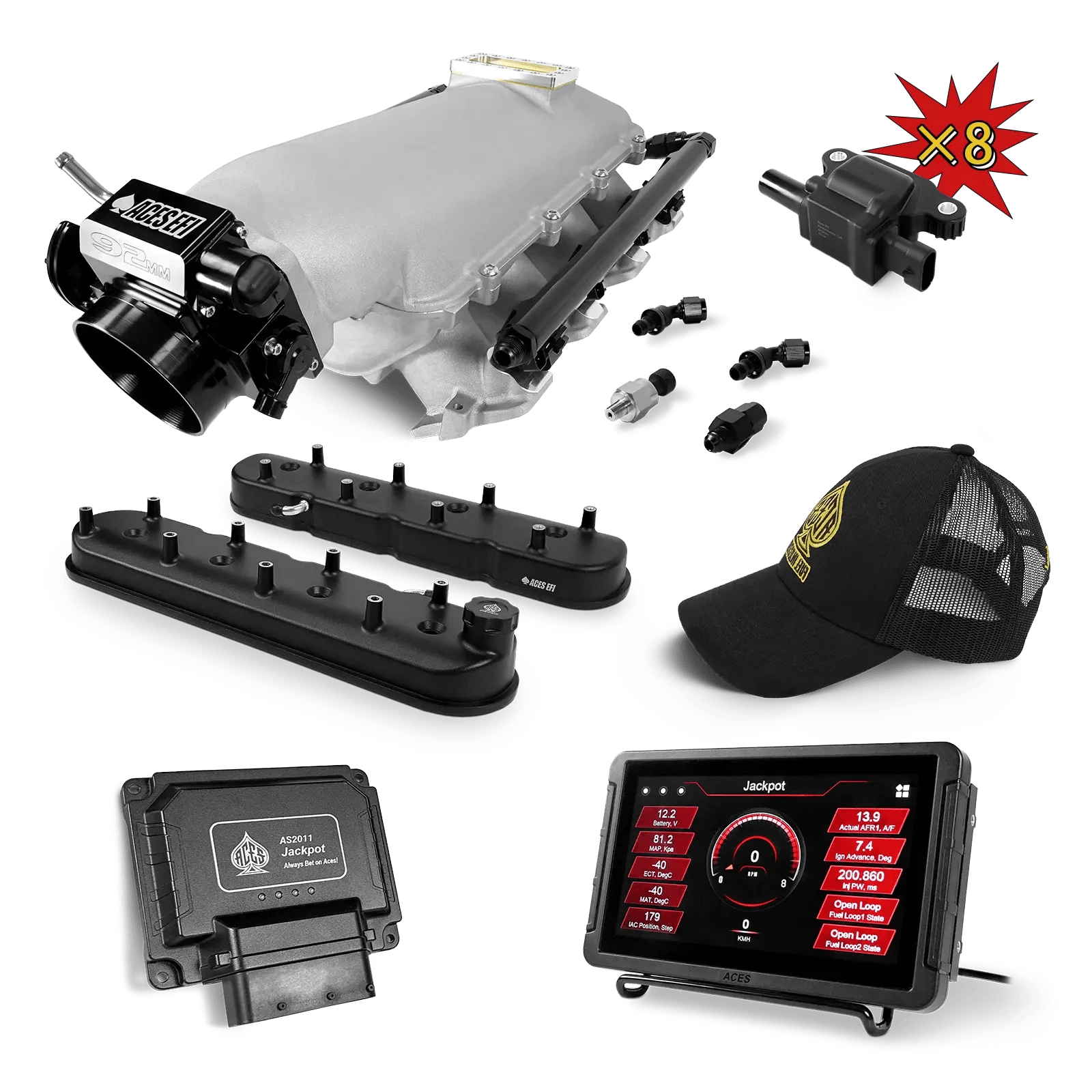 Aces Fuel Injection, Inc. Jackpot LS - DBC & Manual Trans / Cathedral Port / Lo-Ram (cast) Jackpot LS Super Kit (500 HP)