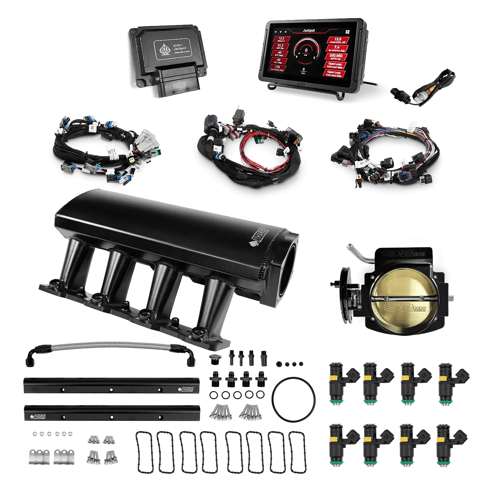 Aces Fuel Injection, Inc. LS1/LS2/LS6Tall Fabricated Intake Top End Kits 500HP (DBC & Manual Trans) Jackpot LS (Lite) Top End Kits