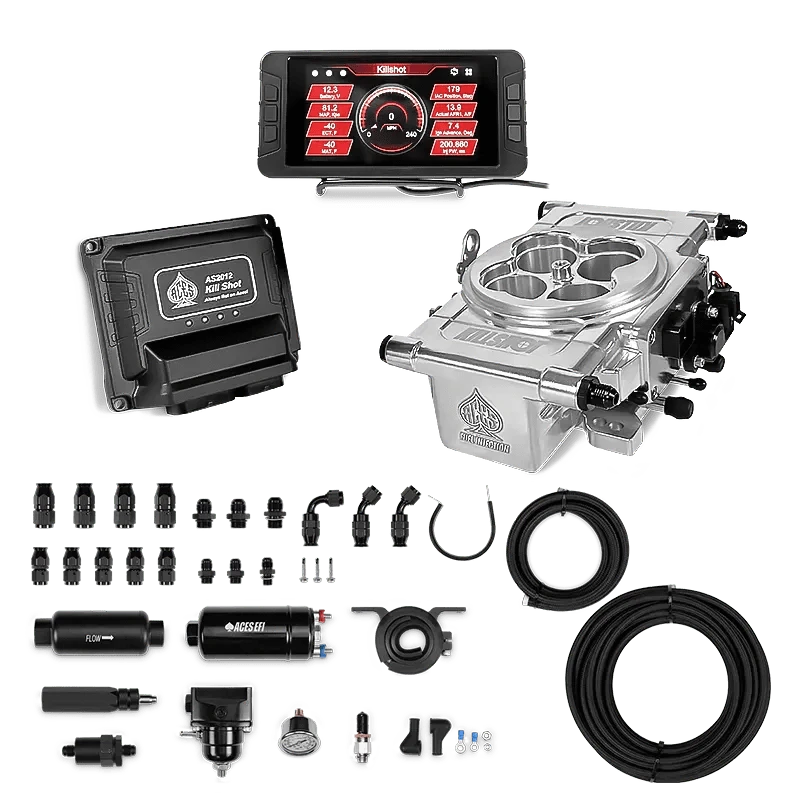Aces Fuel Injection Polished / 255 In-line Fuel System w/40' PTFE Hose Killshot 4-BBl EFI Fuel Kits