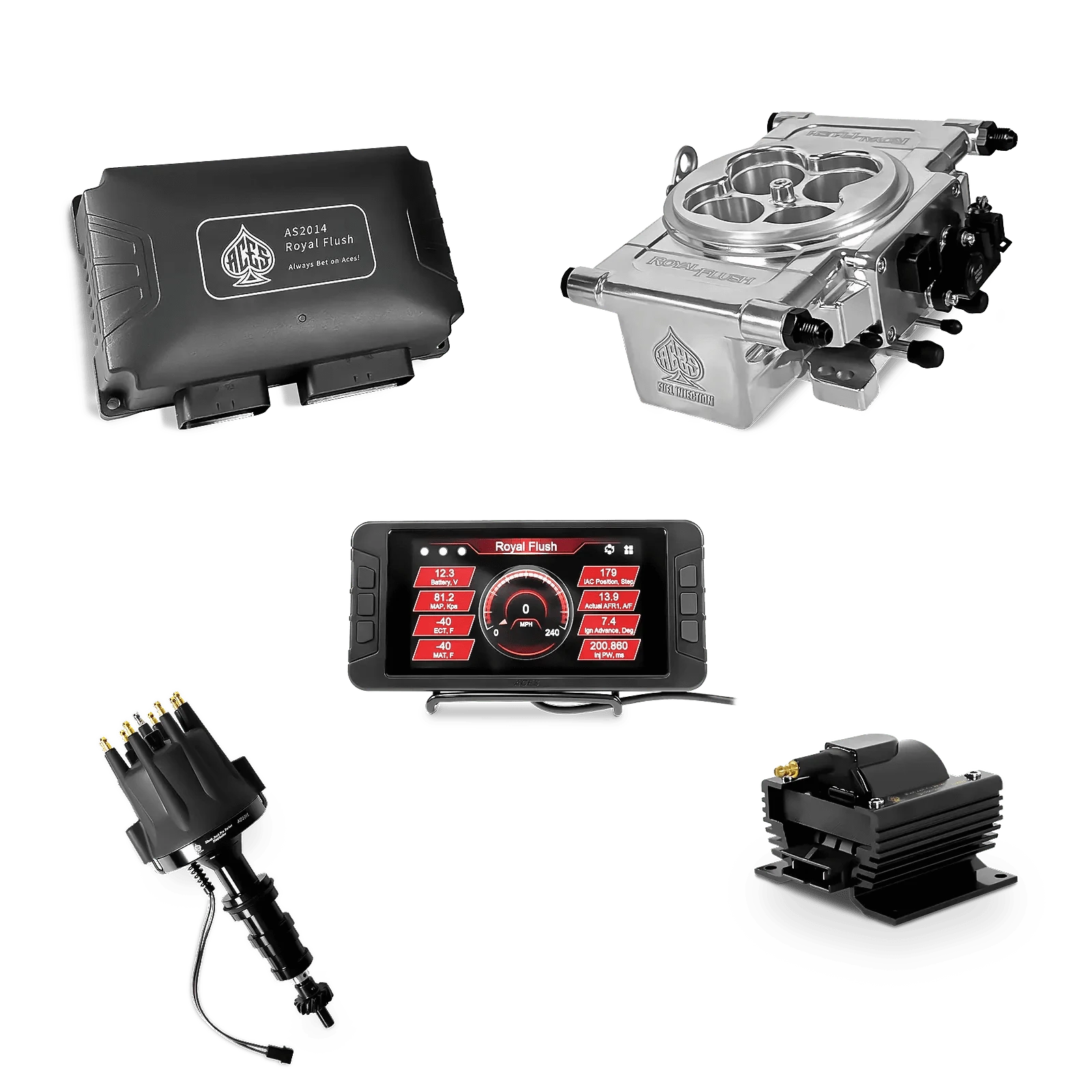 Aces Fuel Injection Polished / Ford FE Royal Flush EFI/CDI - Top End Kit