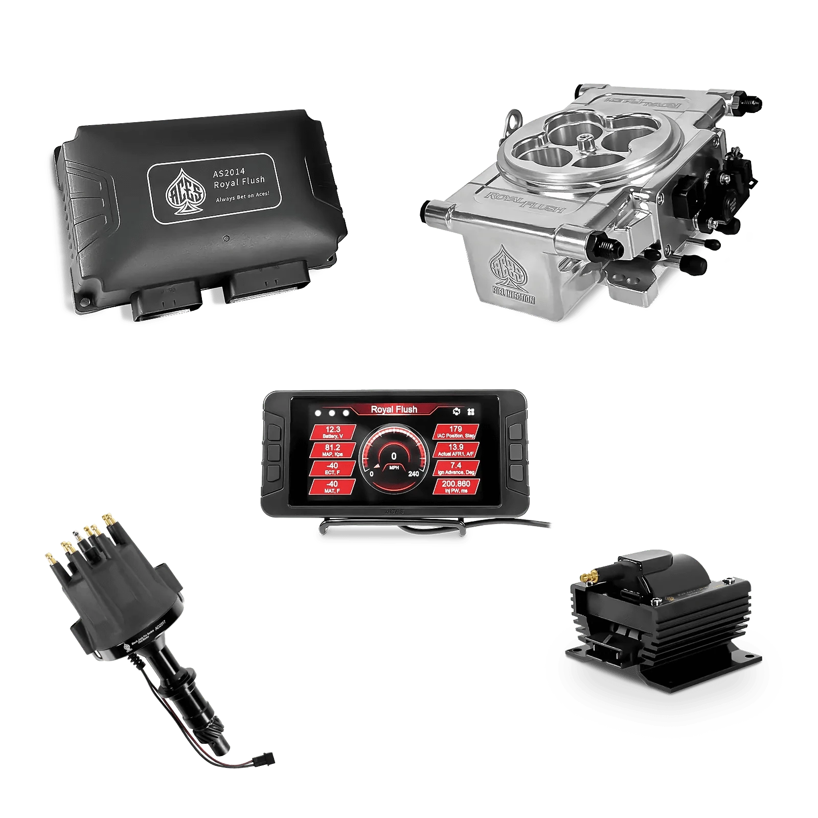 Aces Fuel Injection Polished / Pontiac 326-455 Royal Flush EFI/CDI - Top End Kit